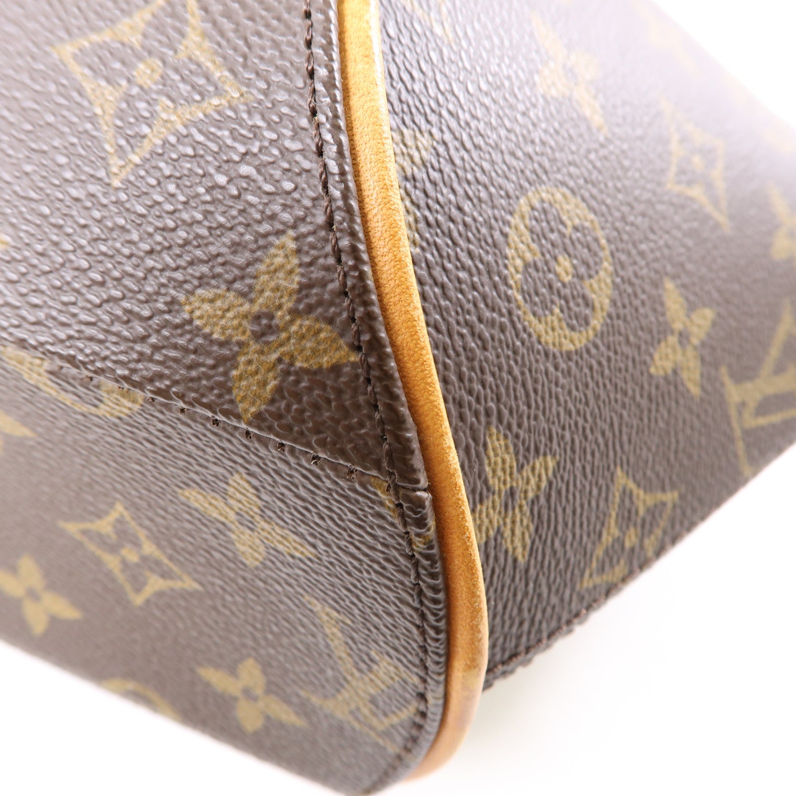 LOUIS VUITTON Monogram Ellipse MM金扣手挽袋棕色