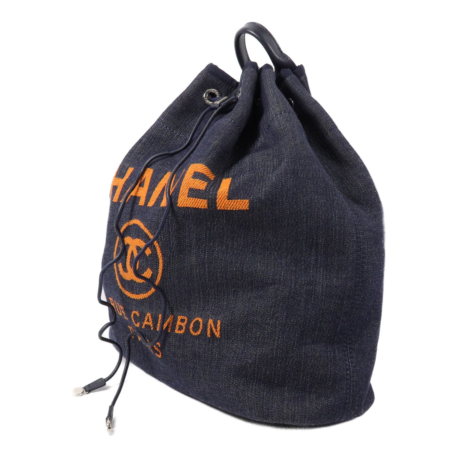 CHANEL 帆布Deauville Backpack鏈帶背包