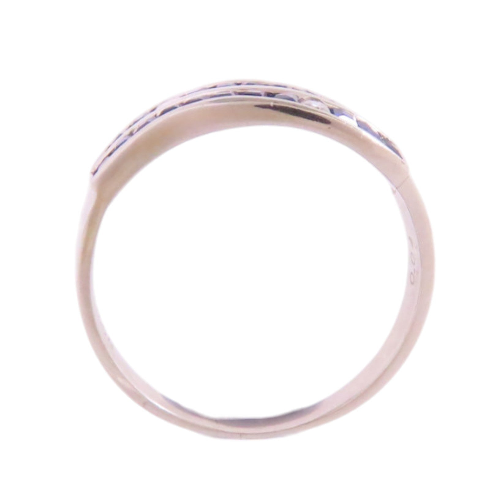 JEWELRY 【激減優惠】PT900鉑金/藍寶石/鑽石Sapphire Diamond Ring戒指US#6.5