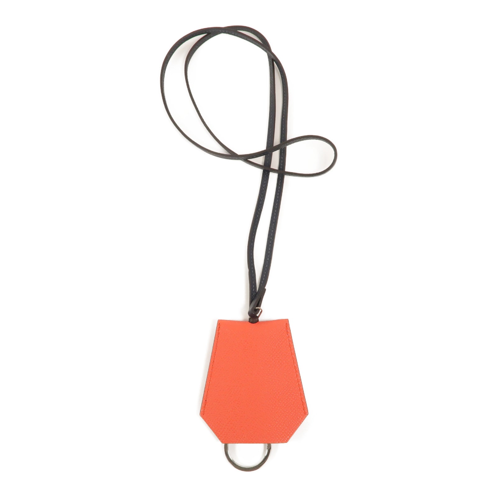 HERMES Epsom皮革H Hibouton Clochette Key Ring掛飾Capucine