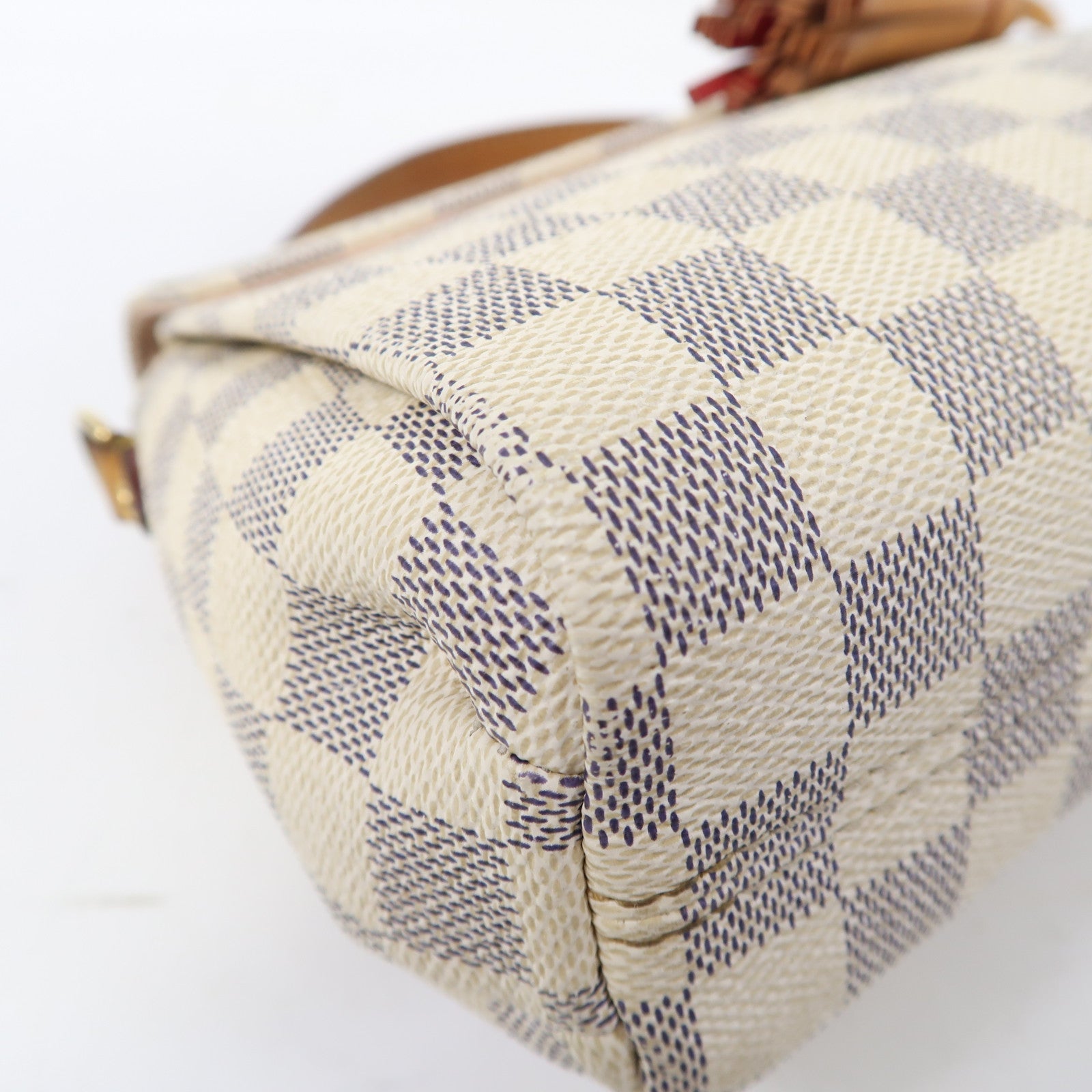 LOUIS VUITTON Damier Azur Croisette金扣手挽肩背兩用袋白色