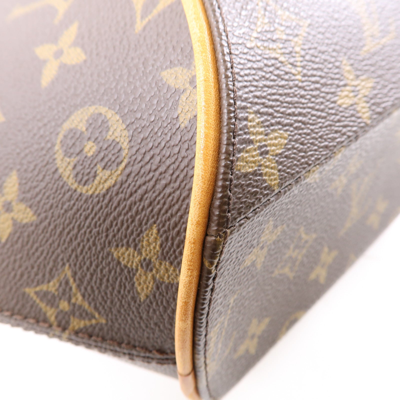 LOUIS VUITTON Monogram Ellipse MM金扣手挽袋棕色