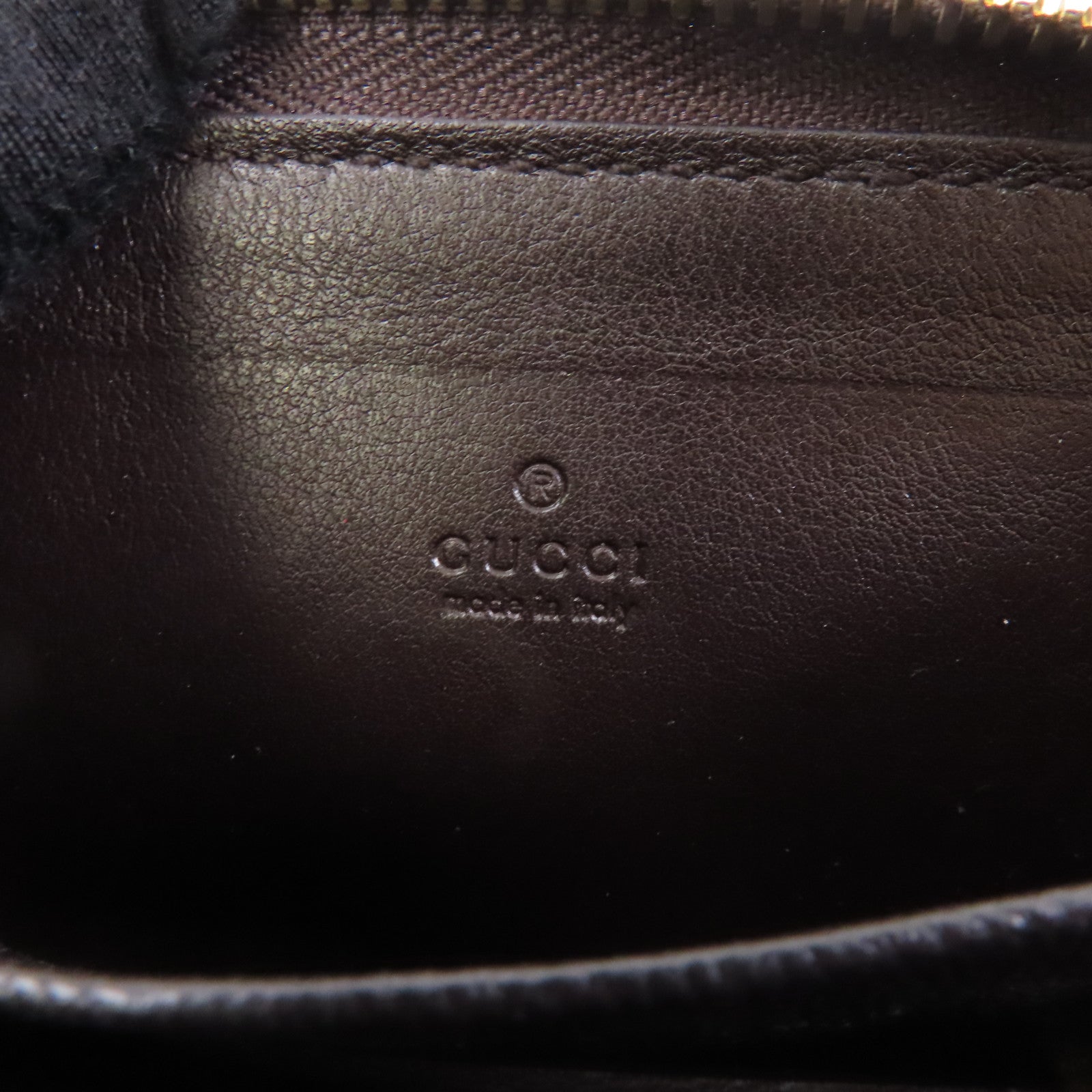 GUCCI 牛皮皮革Card/Coin Case金扣零錢包/卡片套啡色