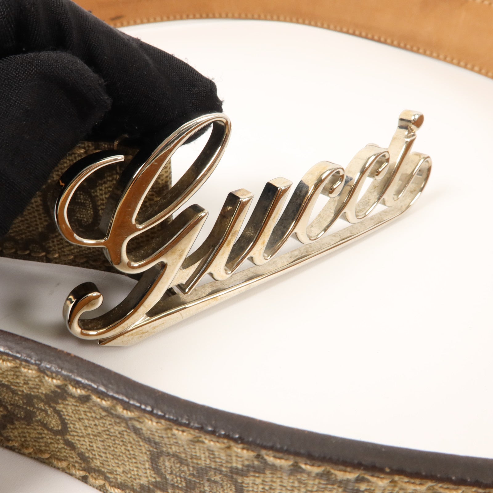 GUCCI 塗層帆布Belt 80cm皮帶