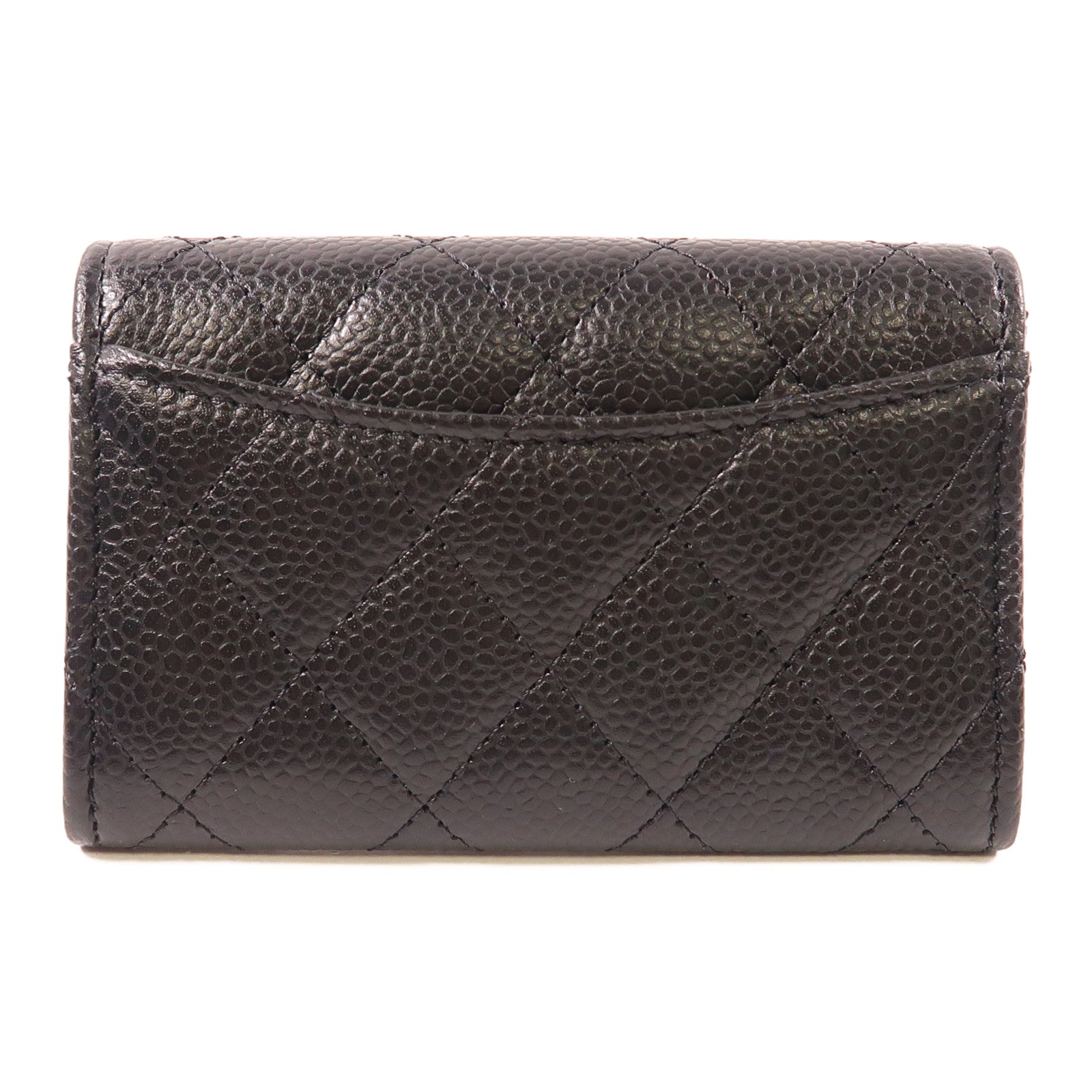 CHANEL 牛皮皮革Card Case金扣卡片套黑色