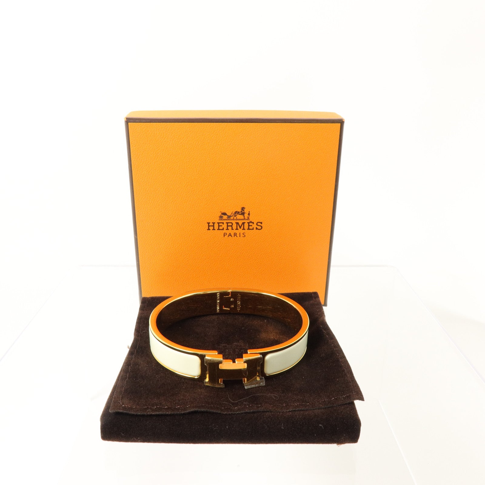 HERMES 金屬/琺瑯Clic H Bracelet金扣手鏈