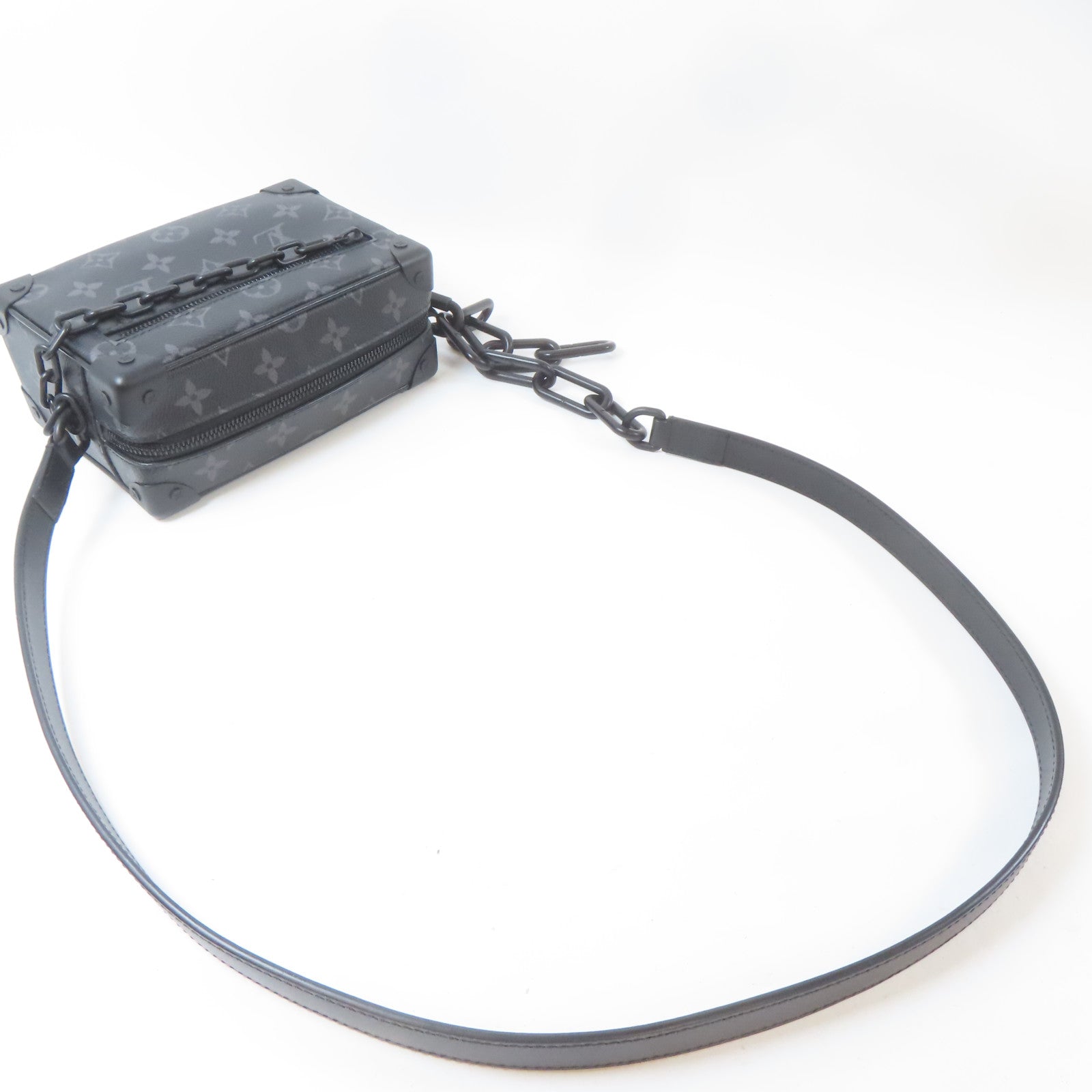 LOUIS VUITTON Monogram Eclipse Mini Soft Trunk肩背袋黑色