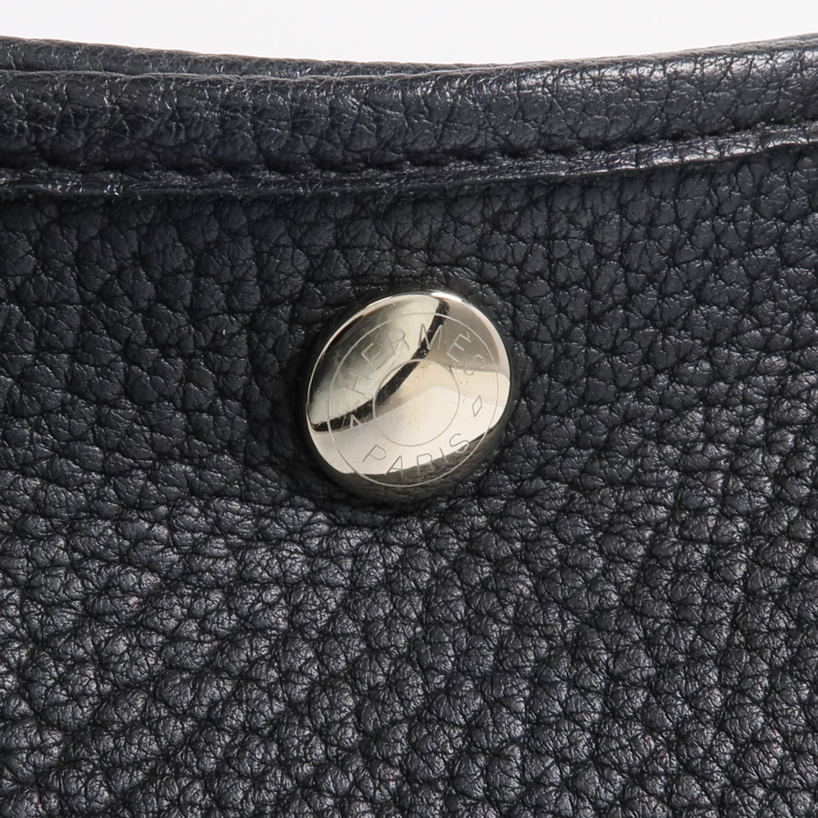 HERMES Negonda皮革Garden Party TPM銀扣手挽袋Noir