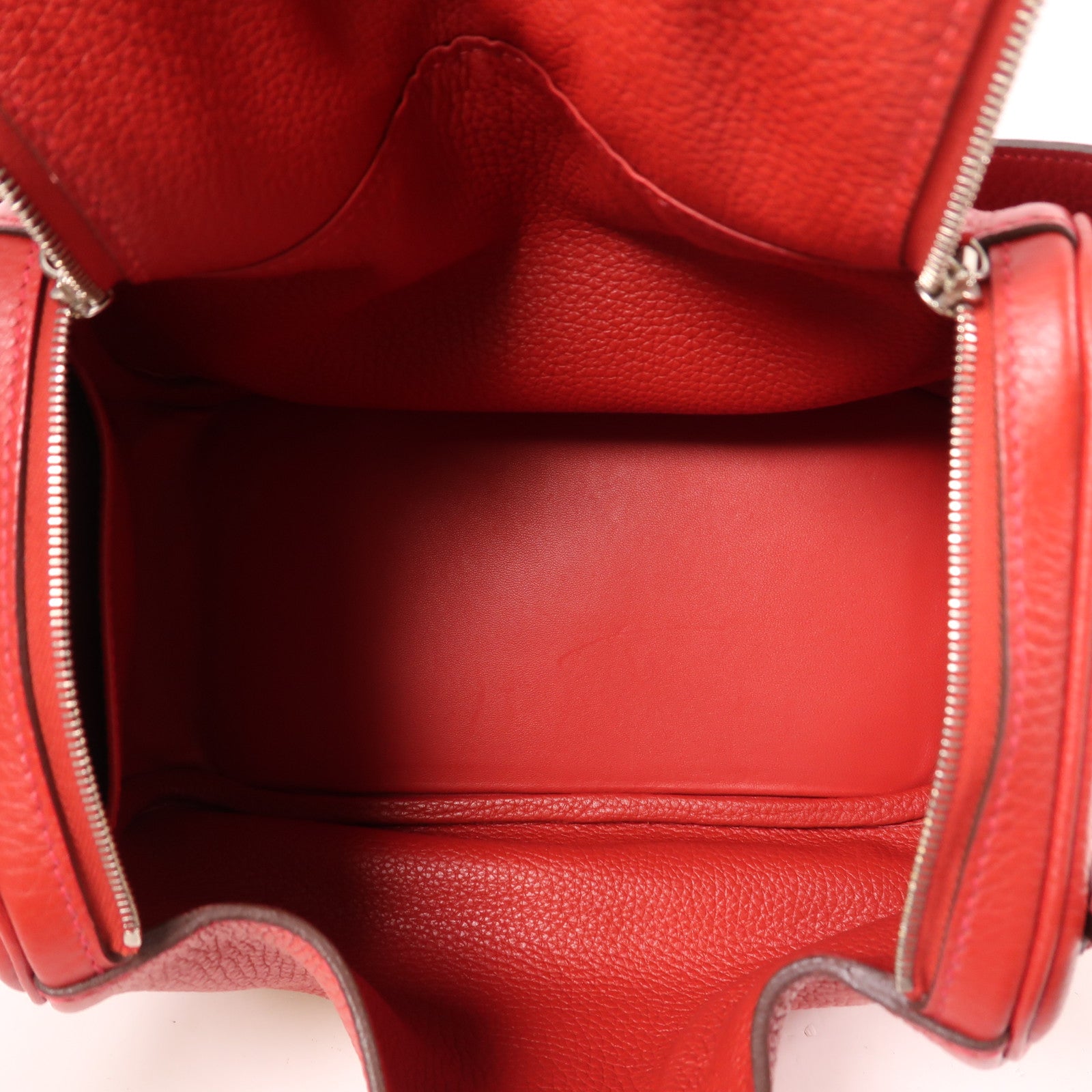 HERMES PHW Lindy 26 2 Way Shoulder Bag Clemence Leather S5 Rouge Tomate