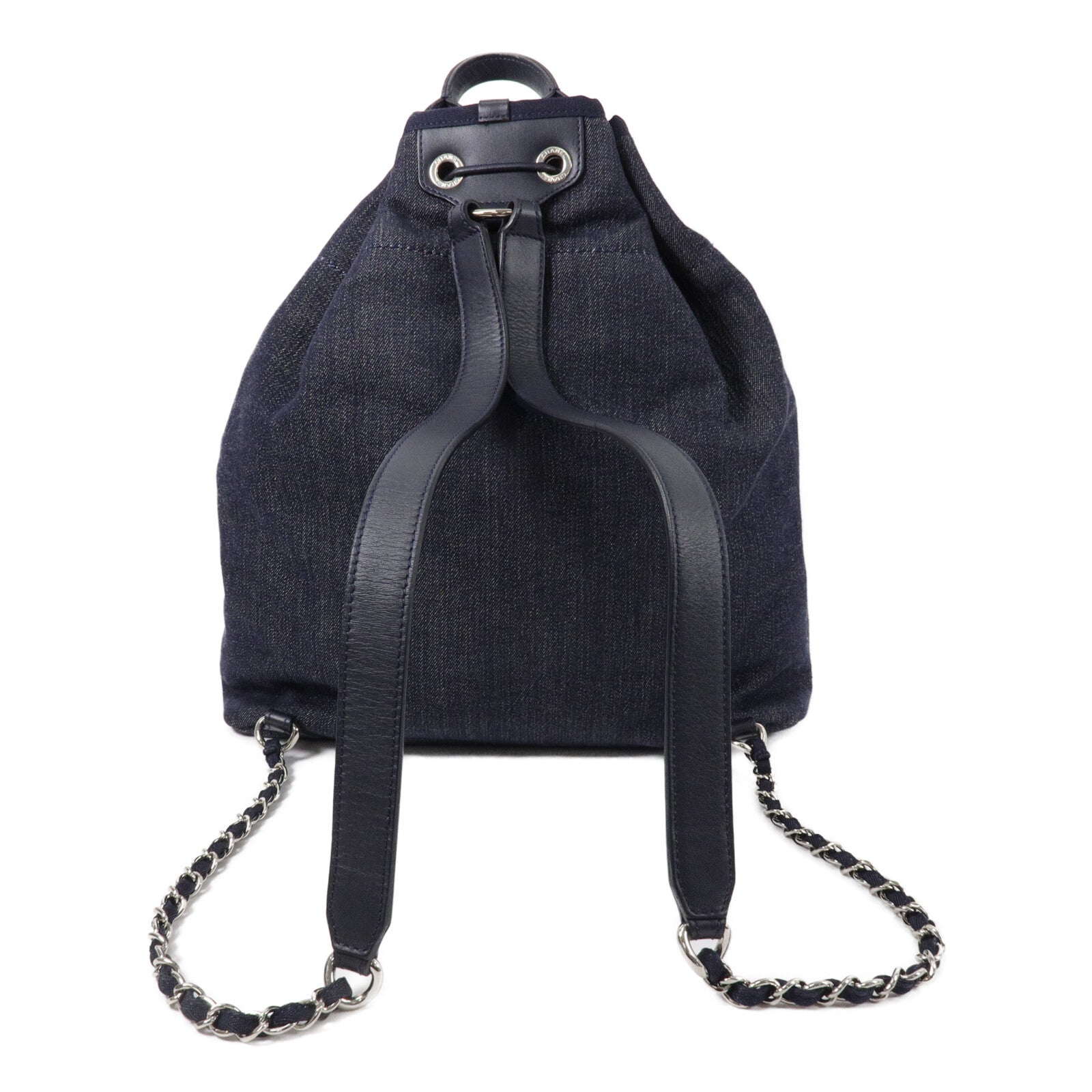 CHANEL 帆布Deauville Backpack鏈帶背包