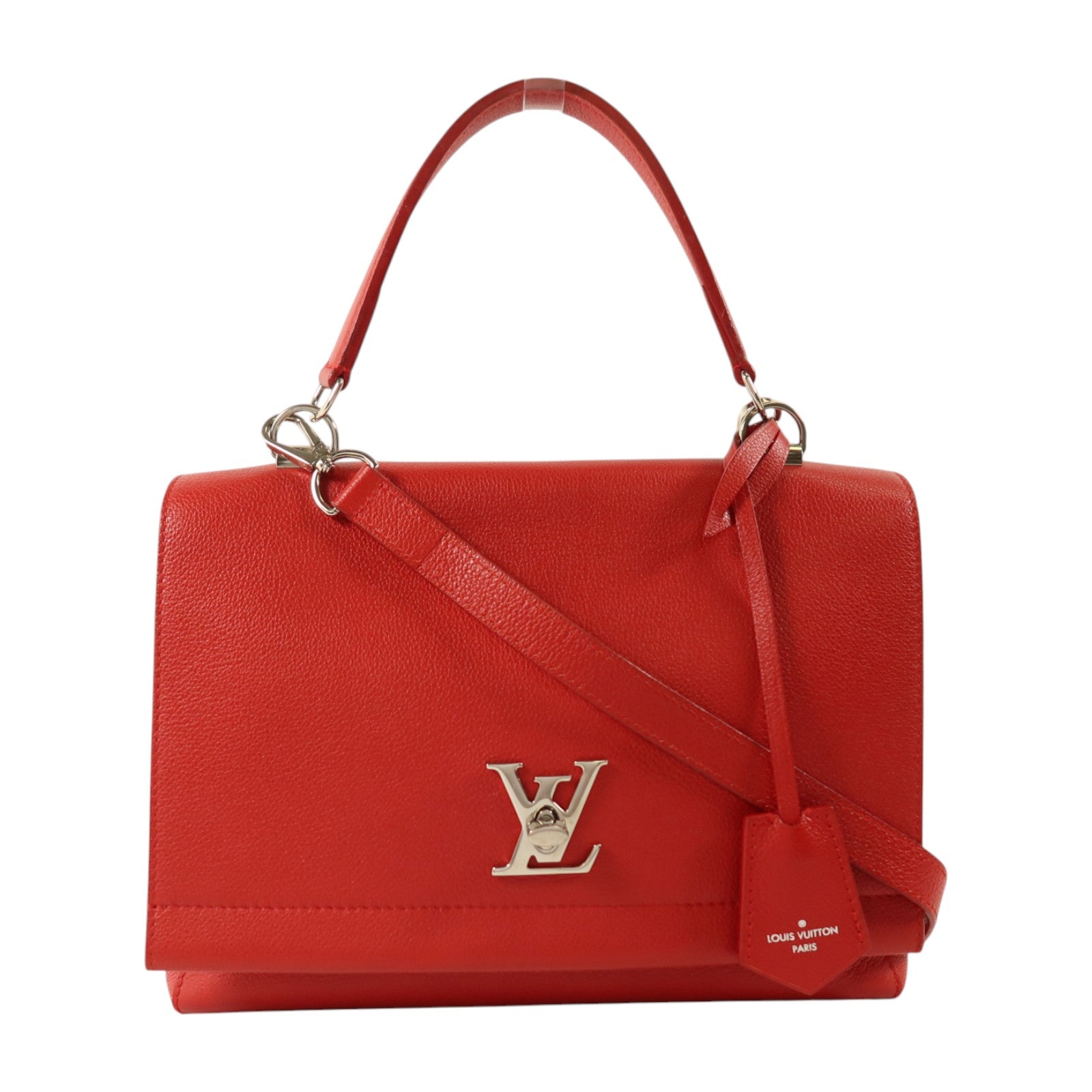 LOUIS VUITTON 牛皮皮革Lockme II銀扣手挽肩背兩用袋