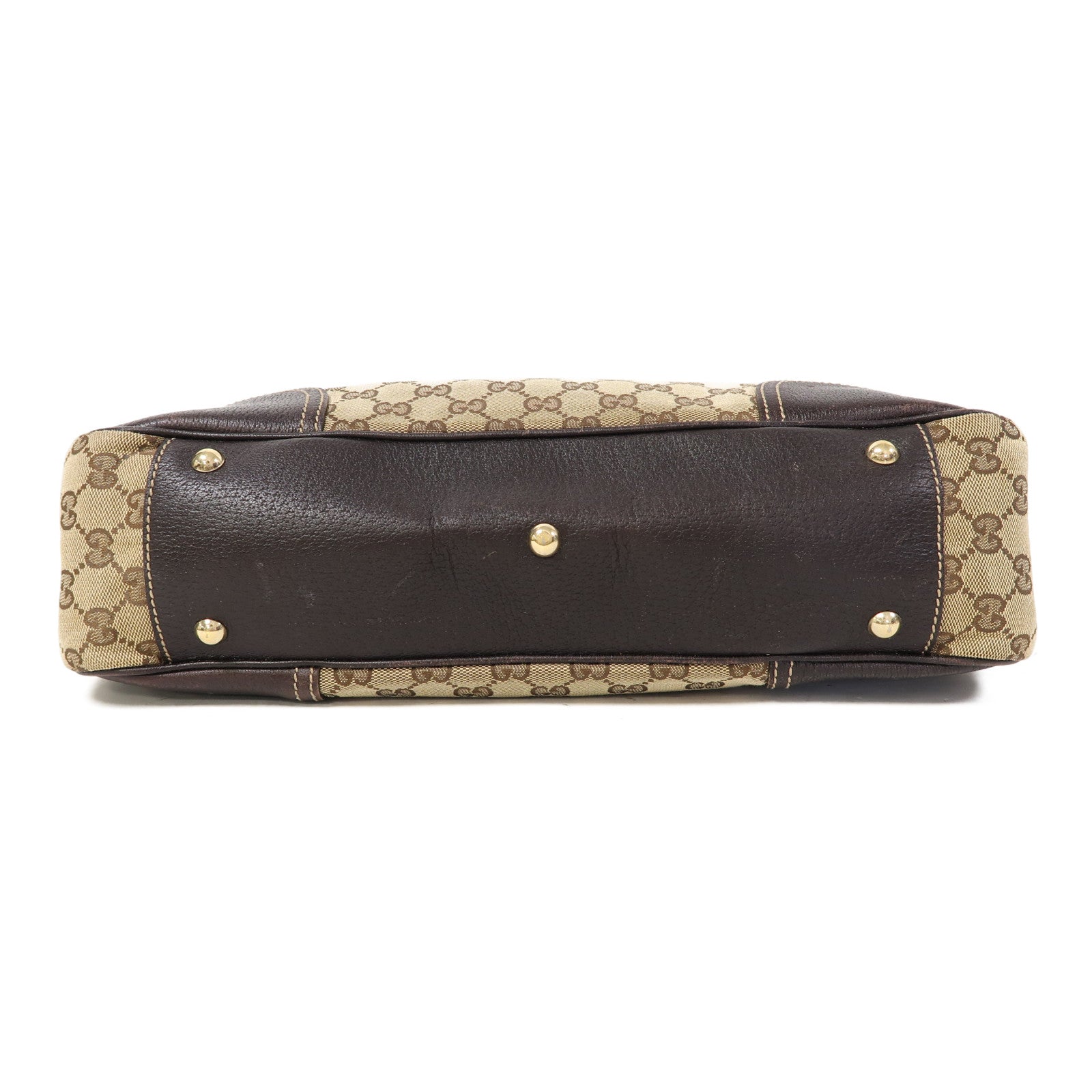 GUCCI 帆布Tote Bag金扣肩背袋啡色