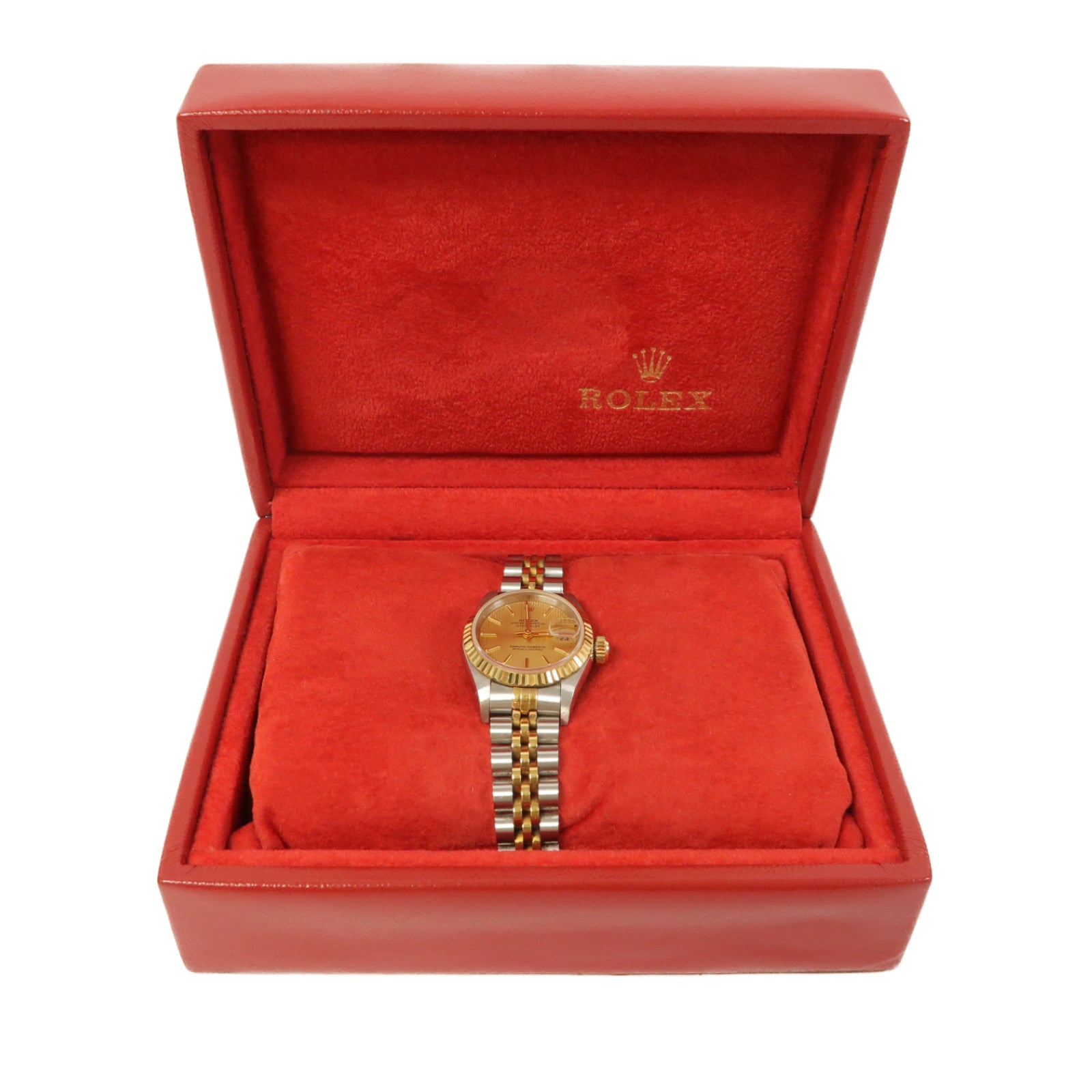 ROLEX Lady Datejust 18K黃金/不鏽鋼手錶自動機芯金色