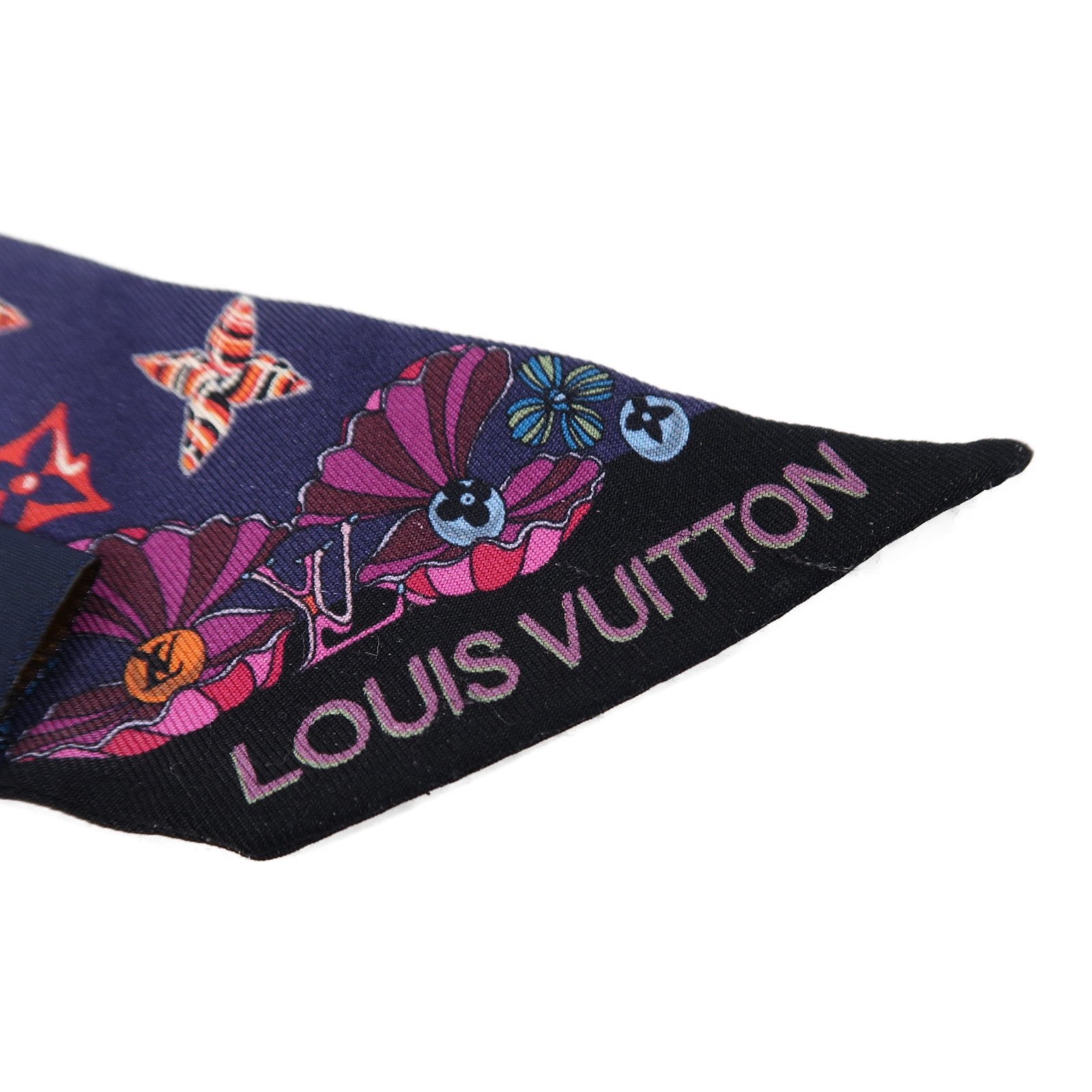 LOUIS VUITTON 絲質Sea Of Love BB Bandeau絲巾藍色/紅色