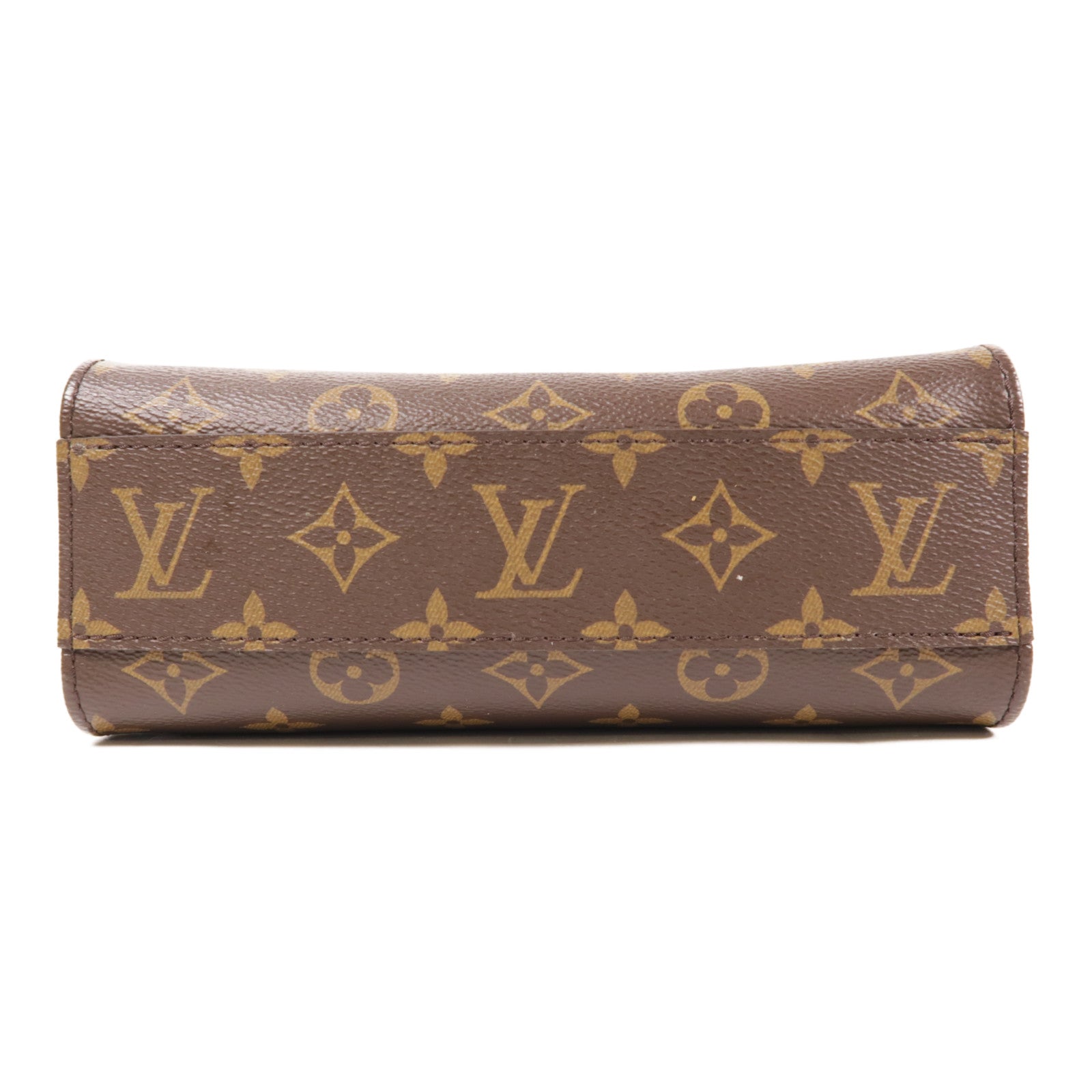 LOUIS VUITTON Monogram Sac Plat BB金扣手挽肩背兩用袋棕色