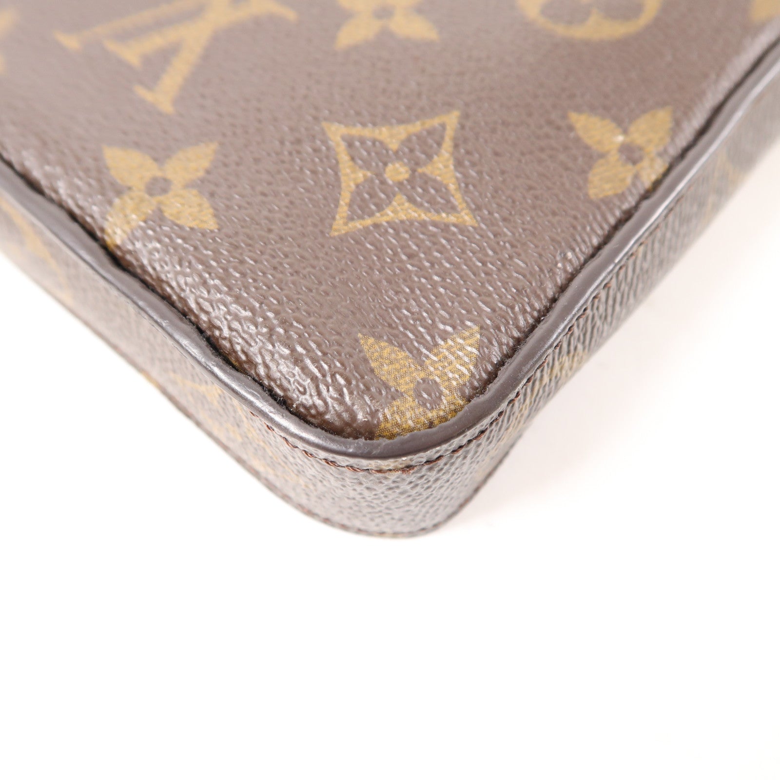 LOUIS VUITTON Monogram Felicie Pochette金扣鏈帶肩背袋棕色
