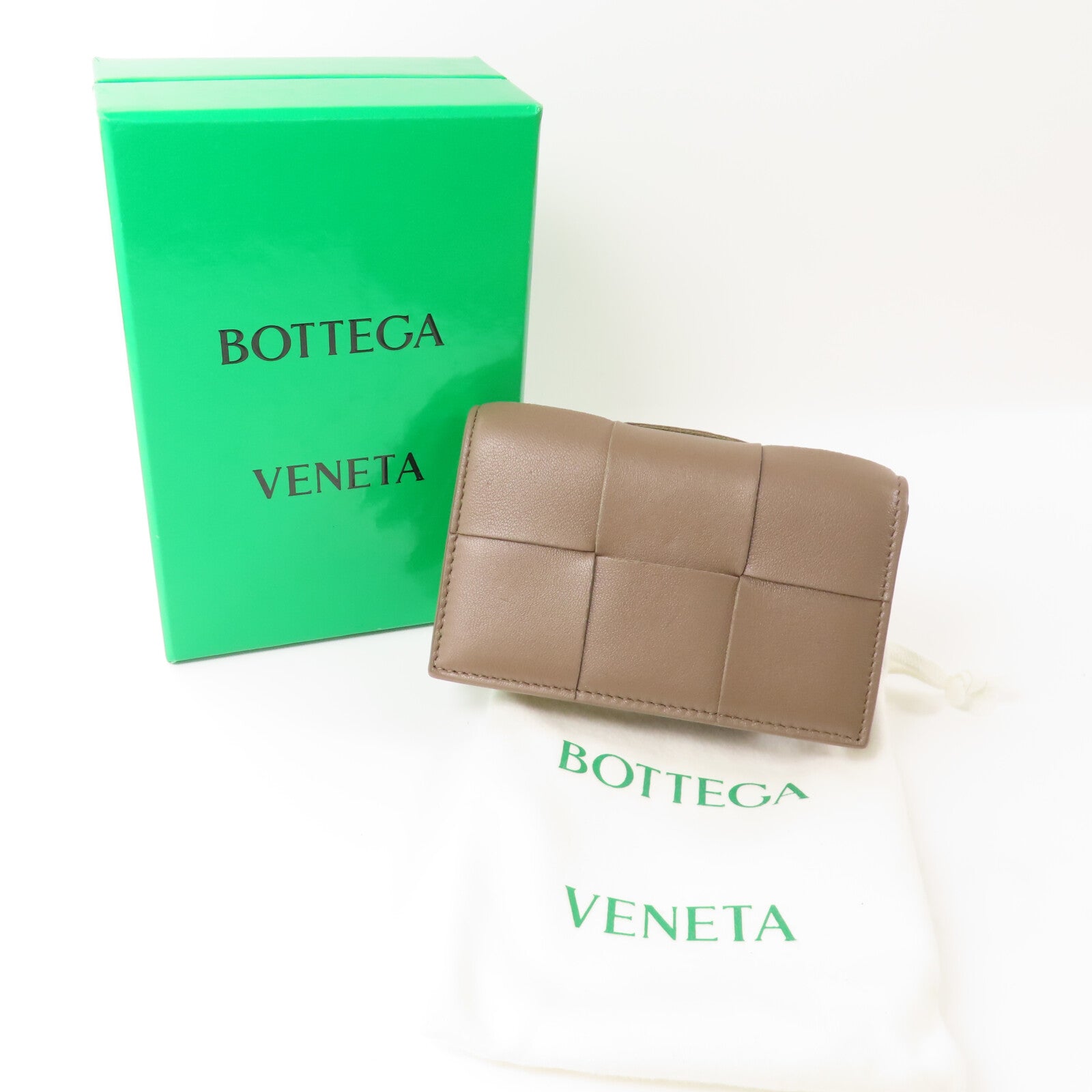 BOTTEGA VENETA 織紋皮革Card Holder金扣卡套