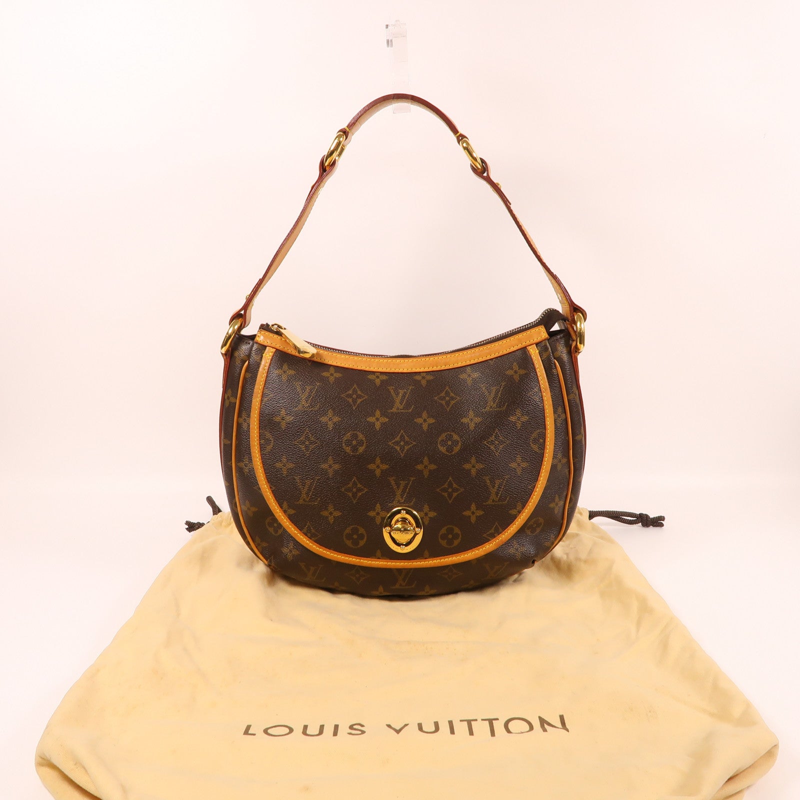 LOUIS VUITTON Monogram Tulum PM金扣肩背袋啡色