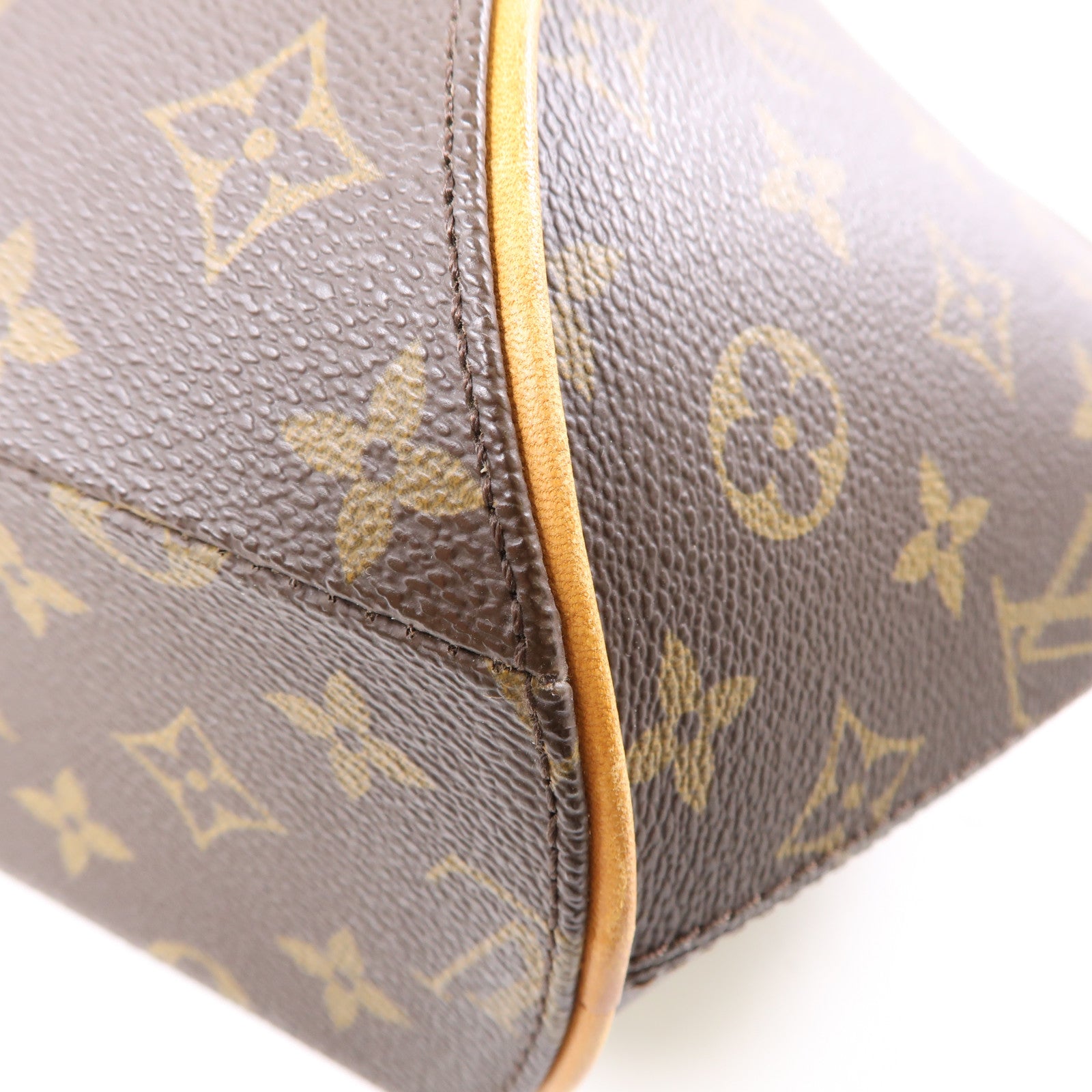 LOUIS VUITTON Monogram Ellipse MM金扣手挽袋棕色