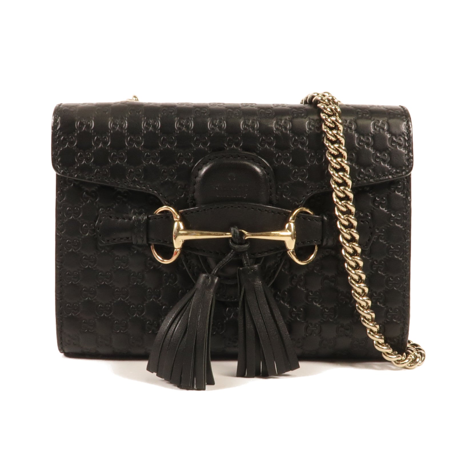 GUCCI 牛皮皮革Guccissima Mini Emily金扣鏈帶肩背袋