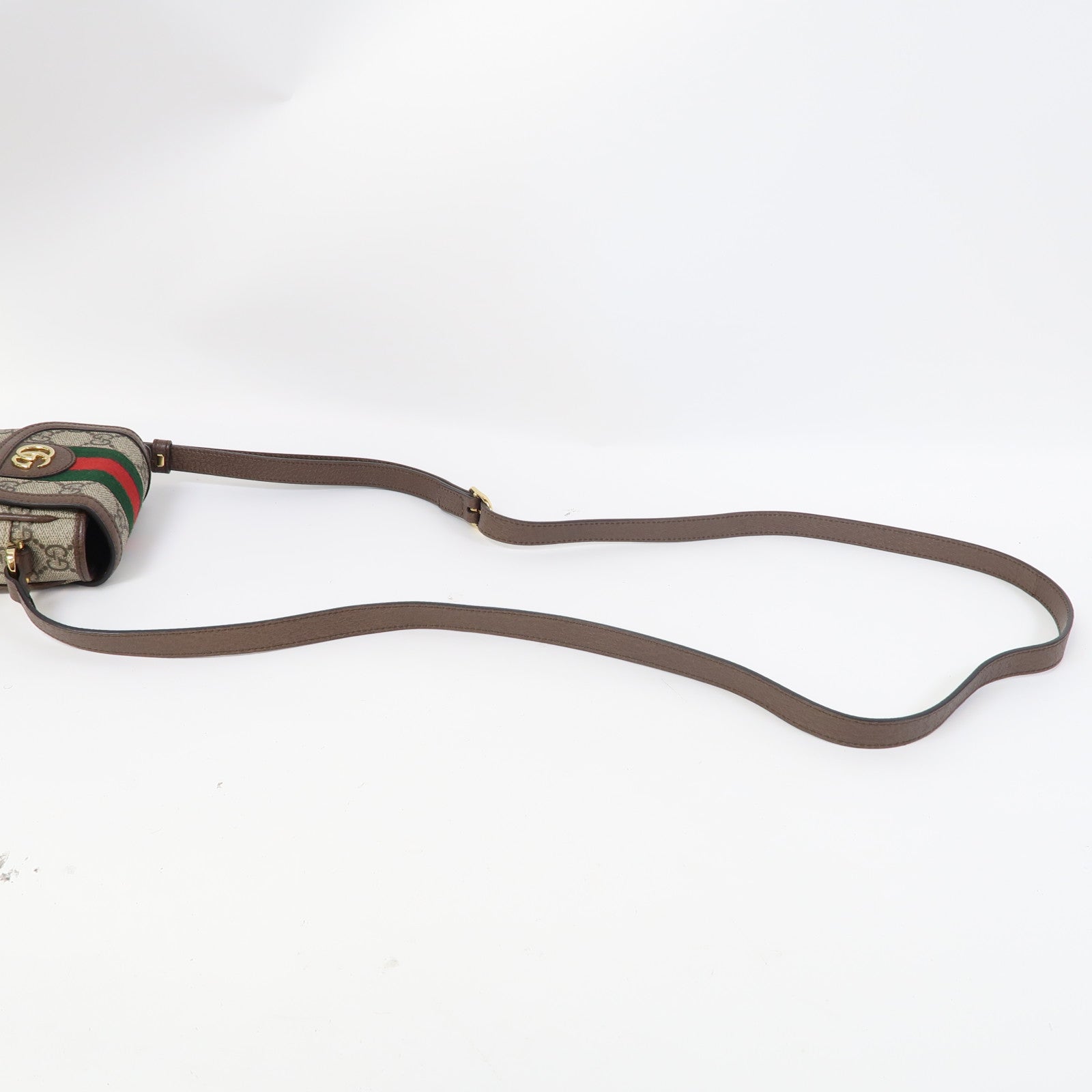 GUCCI 塗層帆布Ophidia Phone Bag金扣肩背袋啡色