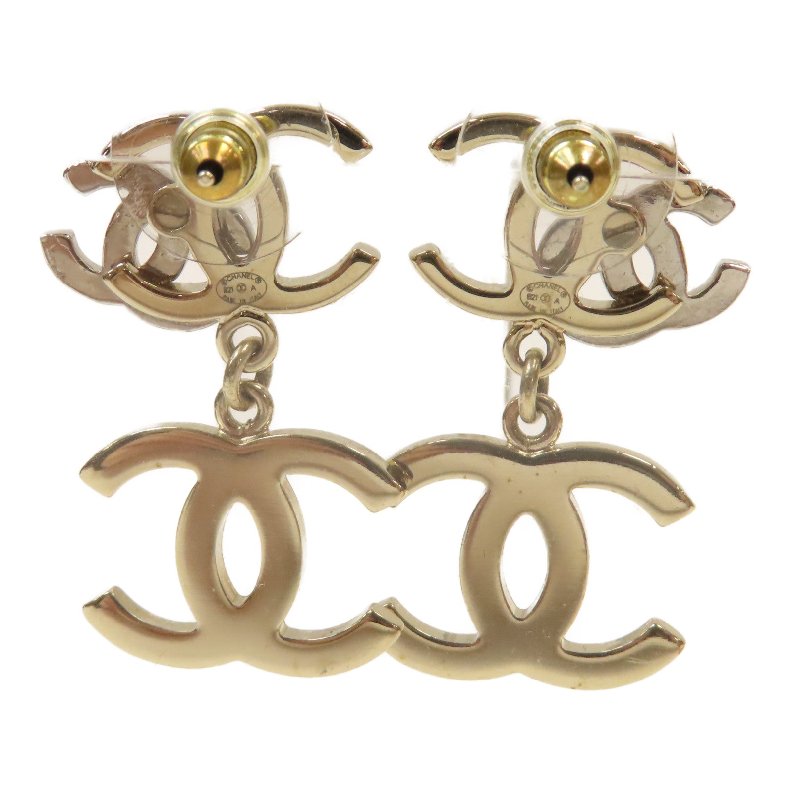CHANEL PVC/金屬Earrings耳環金色/白色