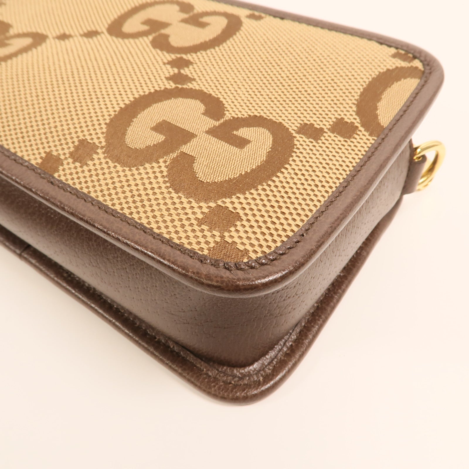 GUCCI 帆布Jumbo GG Mini金扣肩背袋