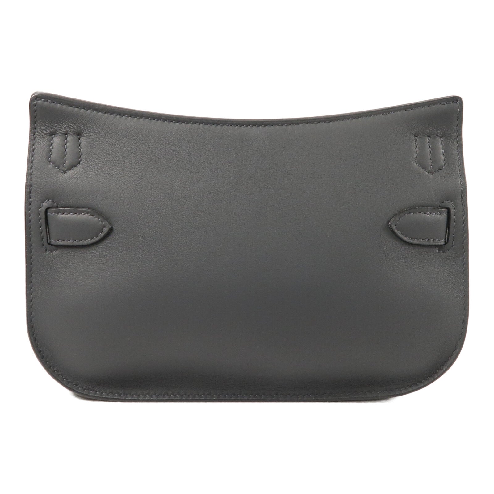 HERMES Swift皮革Mini Jypsiere銀扣肩背袋Gris Misty