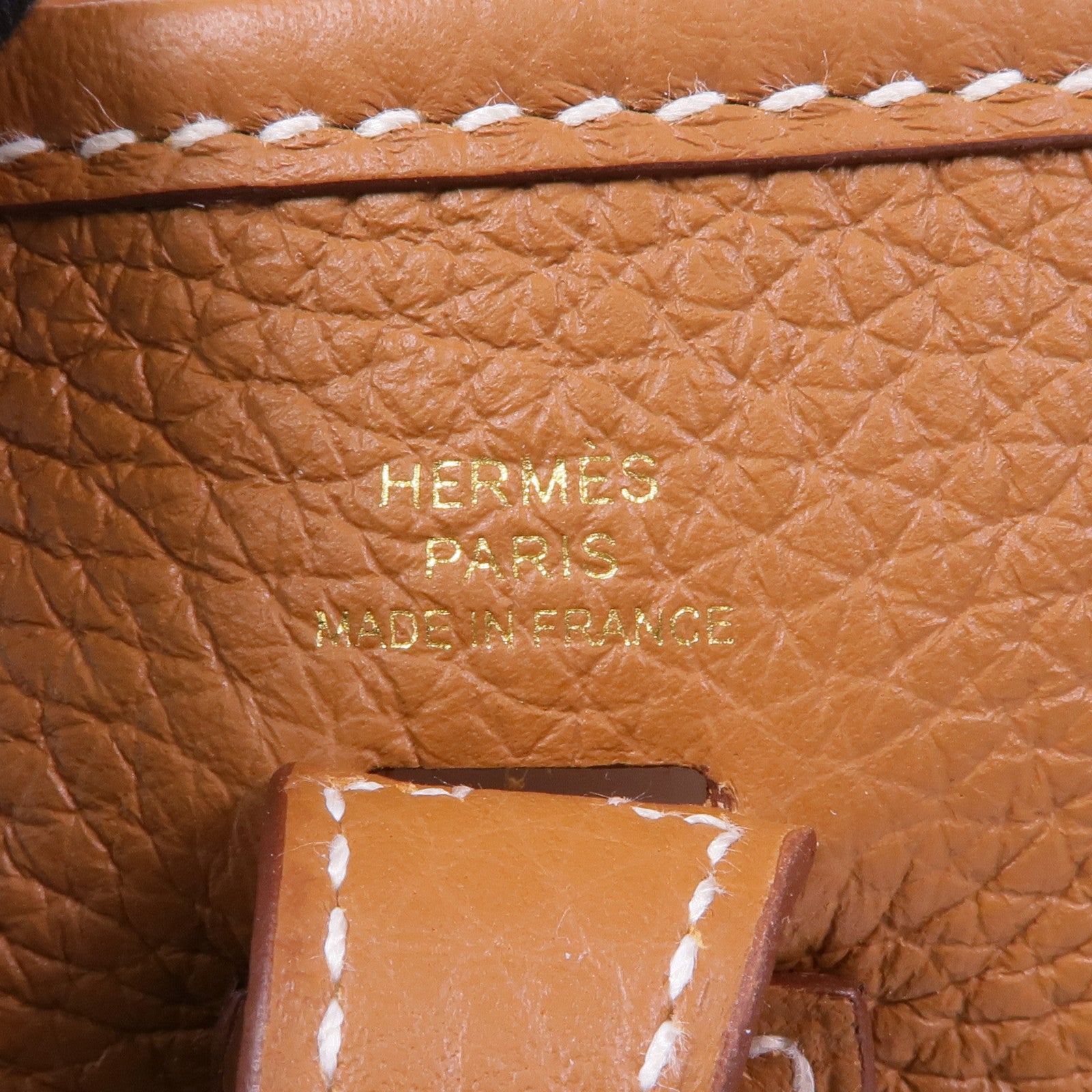 HERMES Clemence皮革Evelyne TPM金扣肩背袋Gold