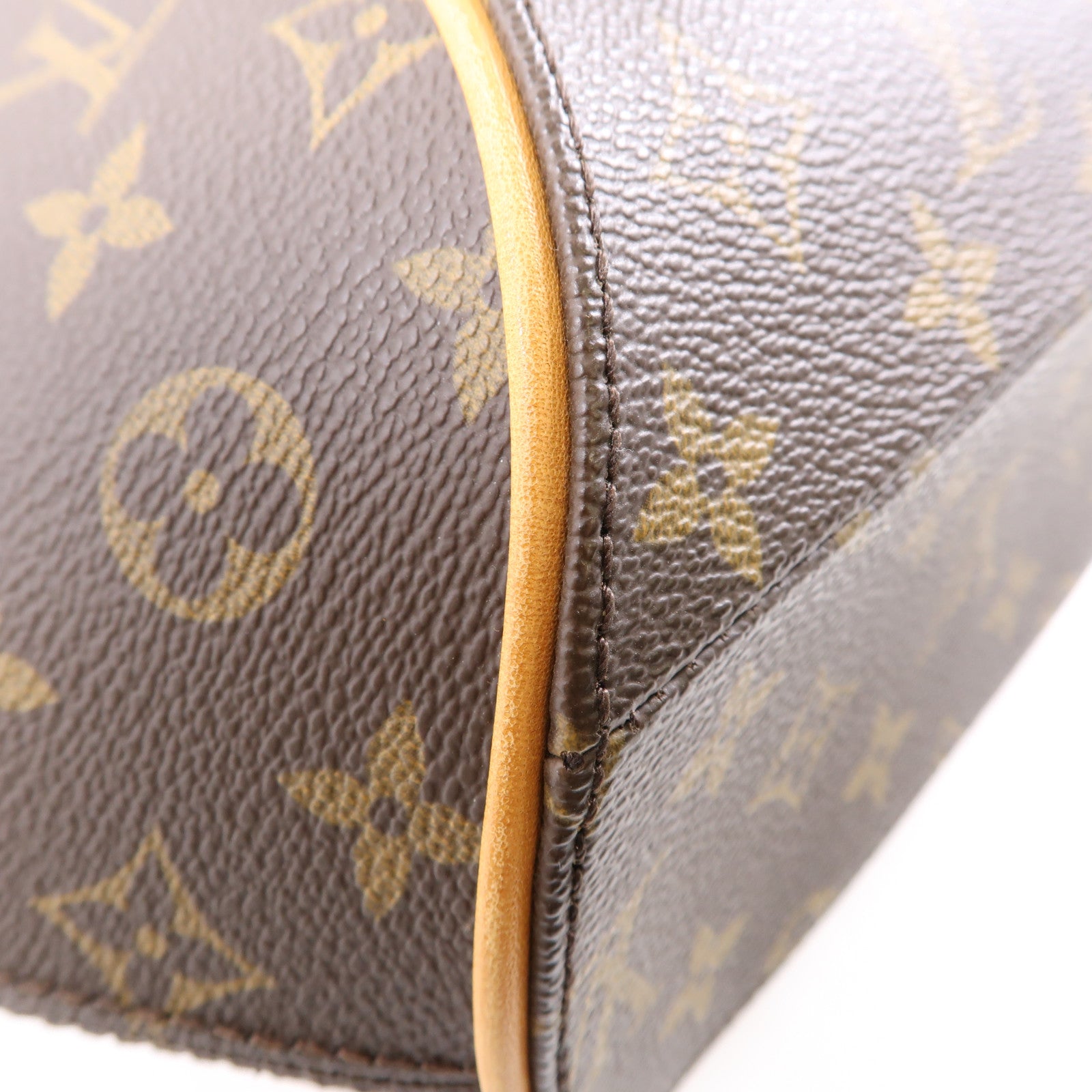 LOUIS VUITTON Monogram Ellipse MM金扣手挽袋棕色