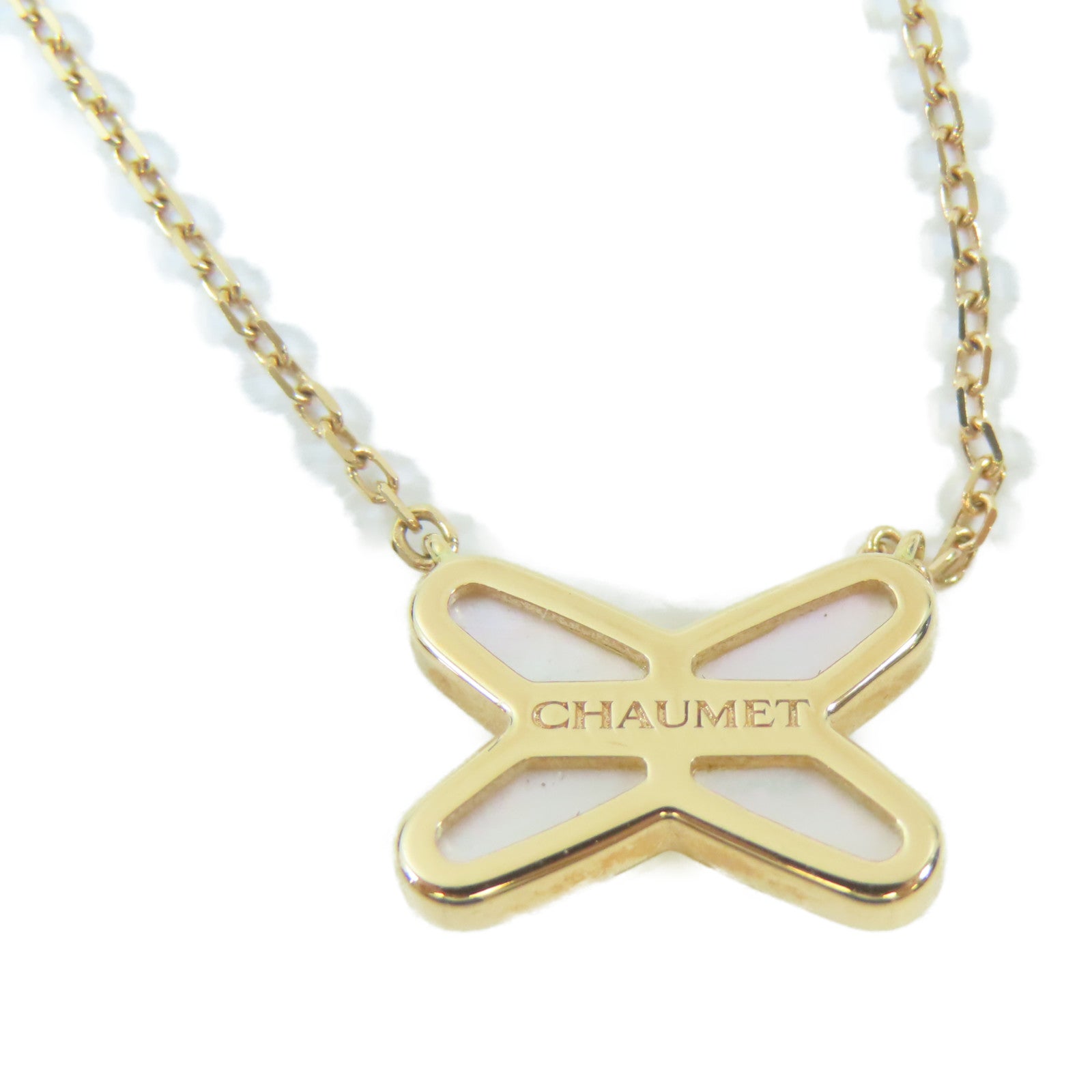 Chaumet 18K玫瑰金Jeux De Liens Necklace項鍊#40cm