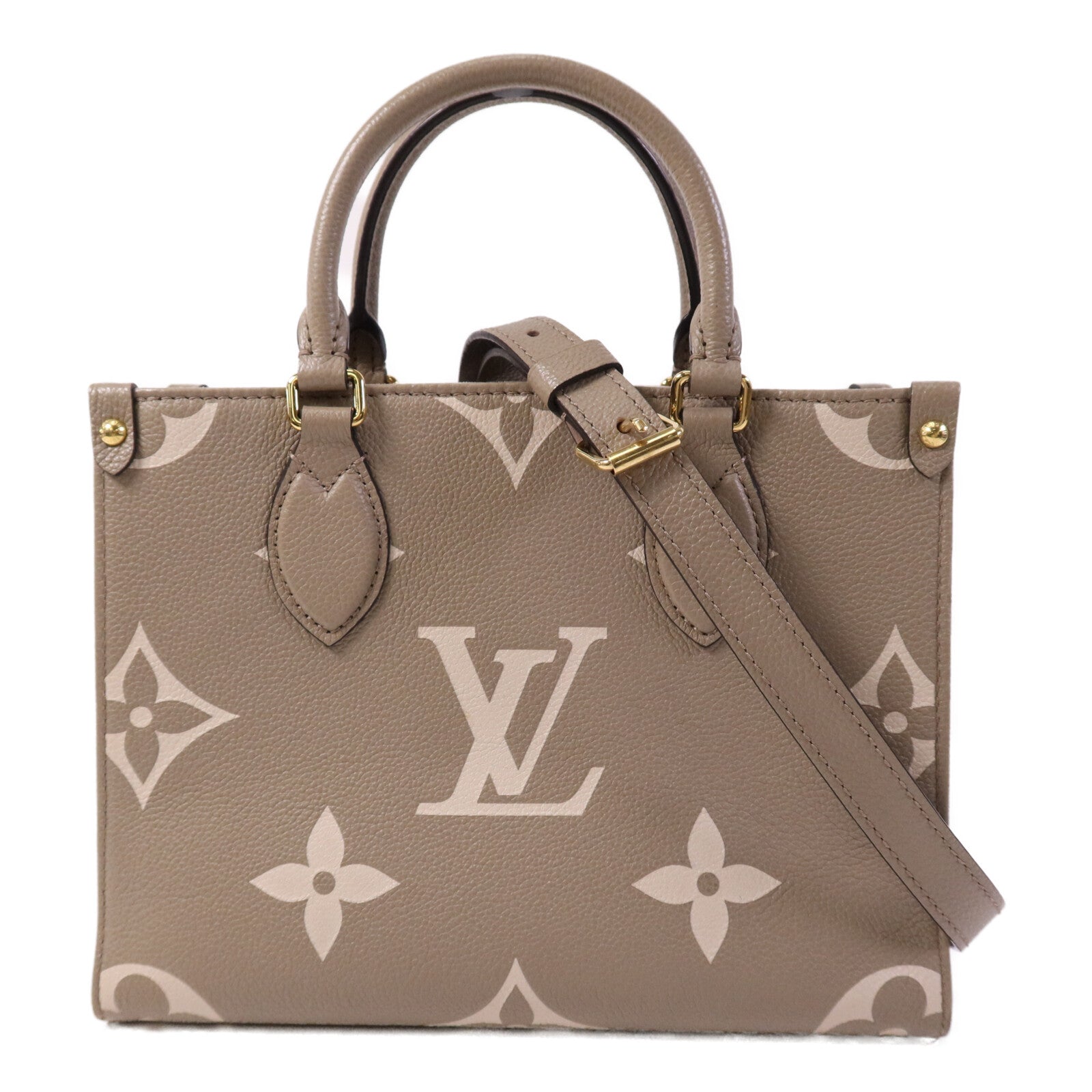 LOUIS VUITTON Monogram Empreinte On The Go PM金扣手挽肩背兩用袋