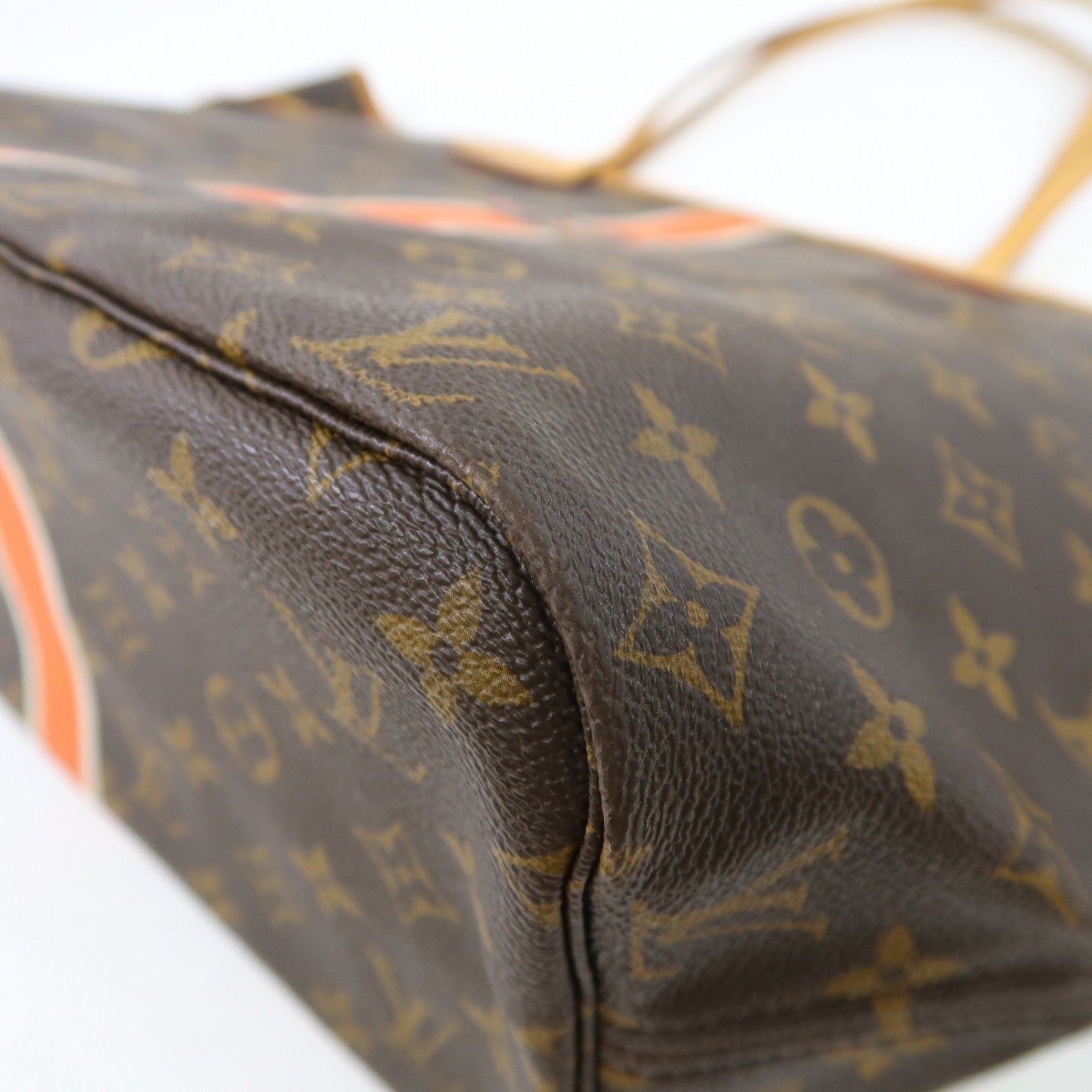 LOUIS VUITTON Monogram Neverfull MM金扣肩背袋啡色