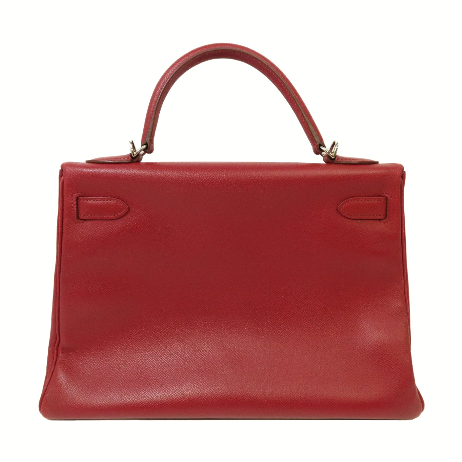 HERMES 【激減優惠】Epsom皮革Kelly 32銀扣手挽肩背兩用袋Ruby/紅色