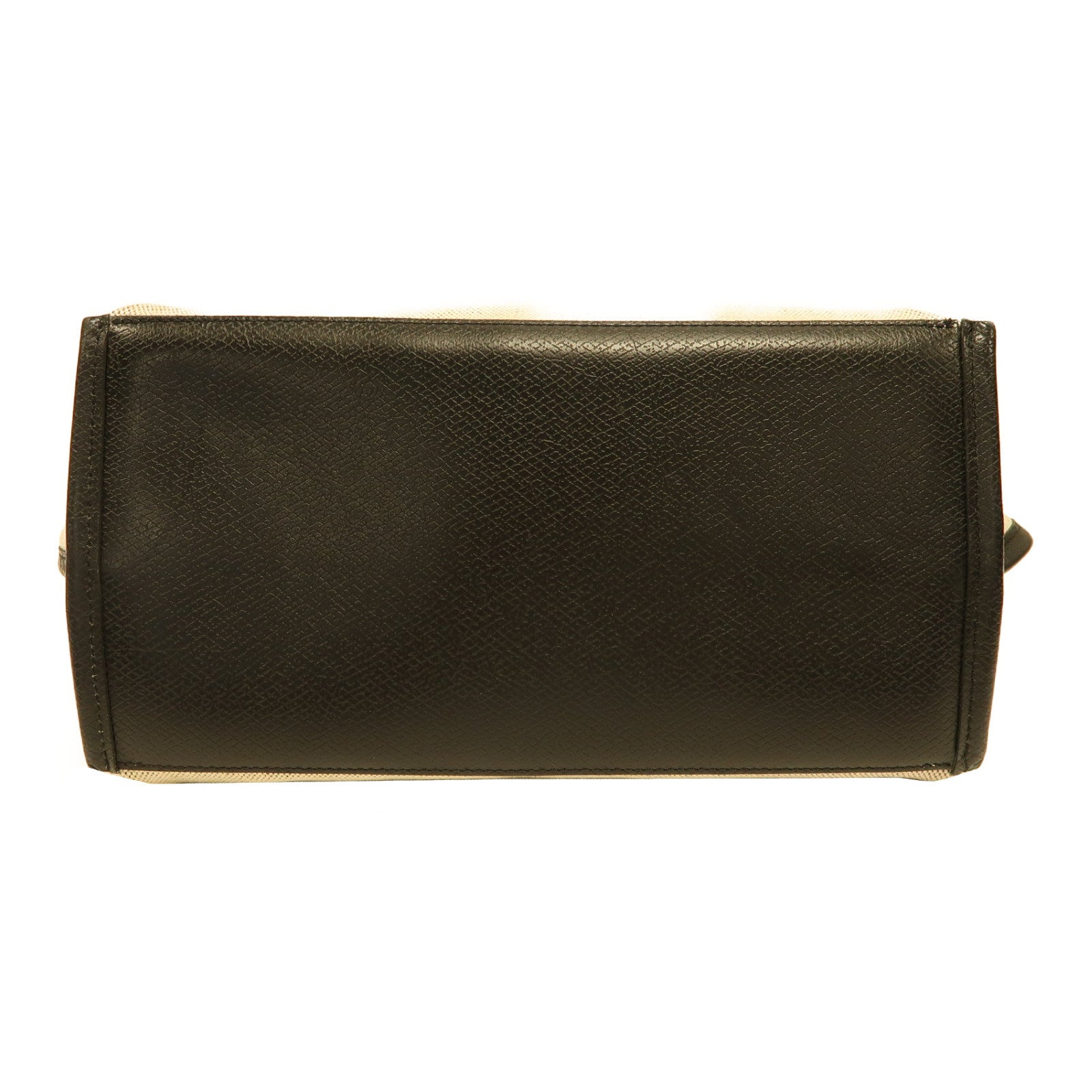 Longchamp 帆布Tote Bag銀扣手挽袋米色/黑色