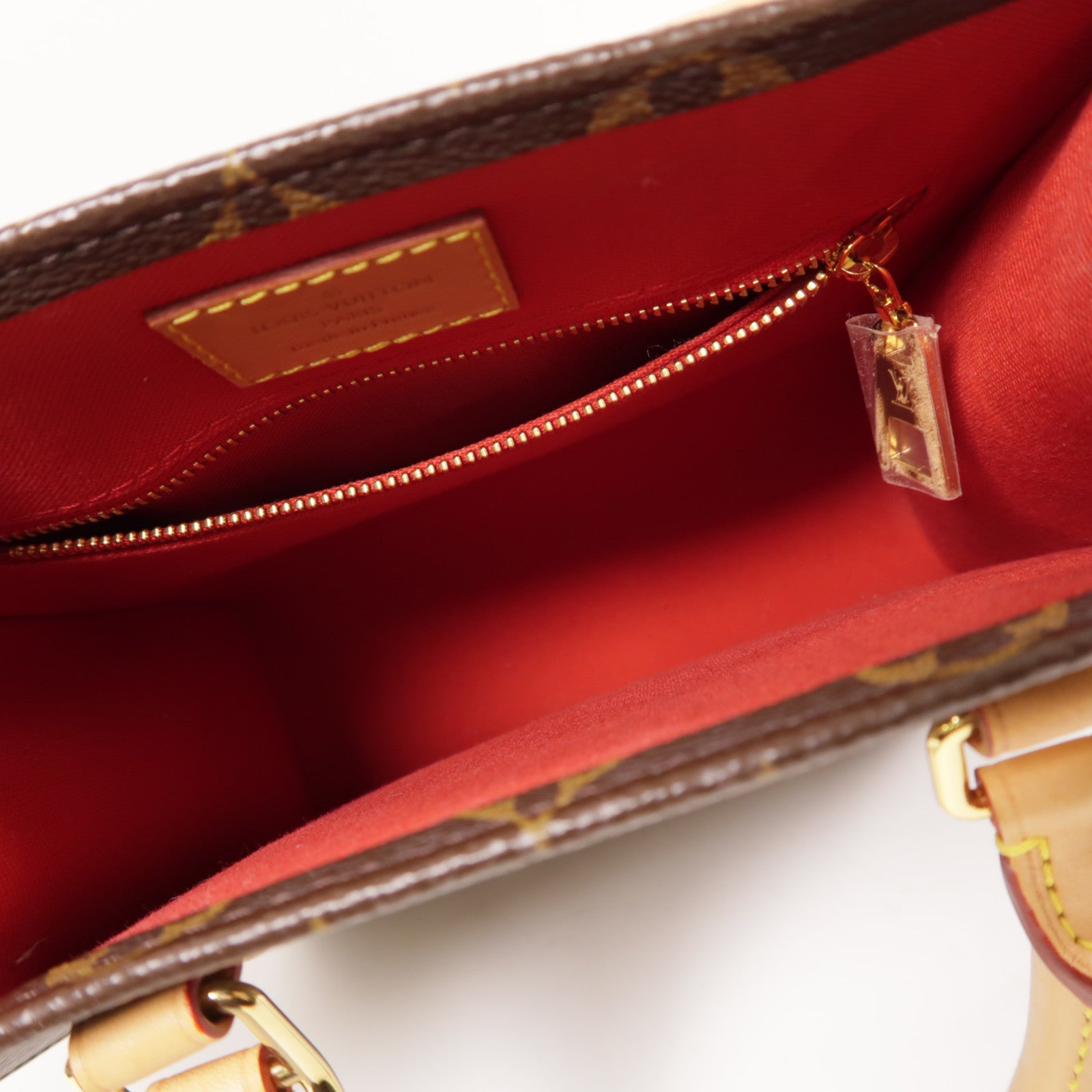 LOUIS VUITTON Monogram Sac Plat BB金扣手挽肩背兩用袋棕色