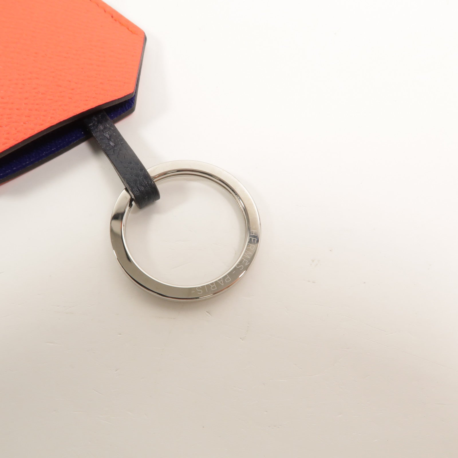 HERMES Epsom皮革H Hibouton Clochette Key Ring掛飾Capucine