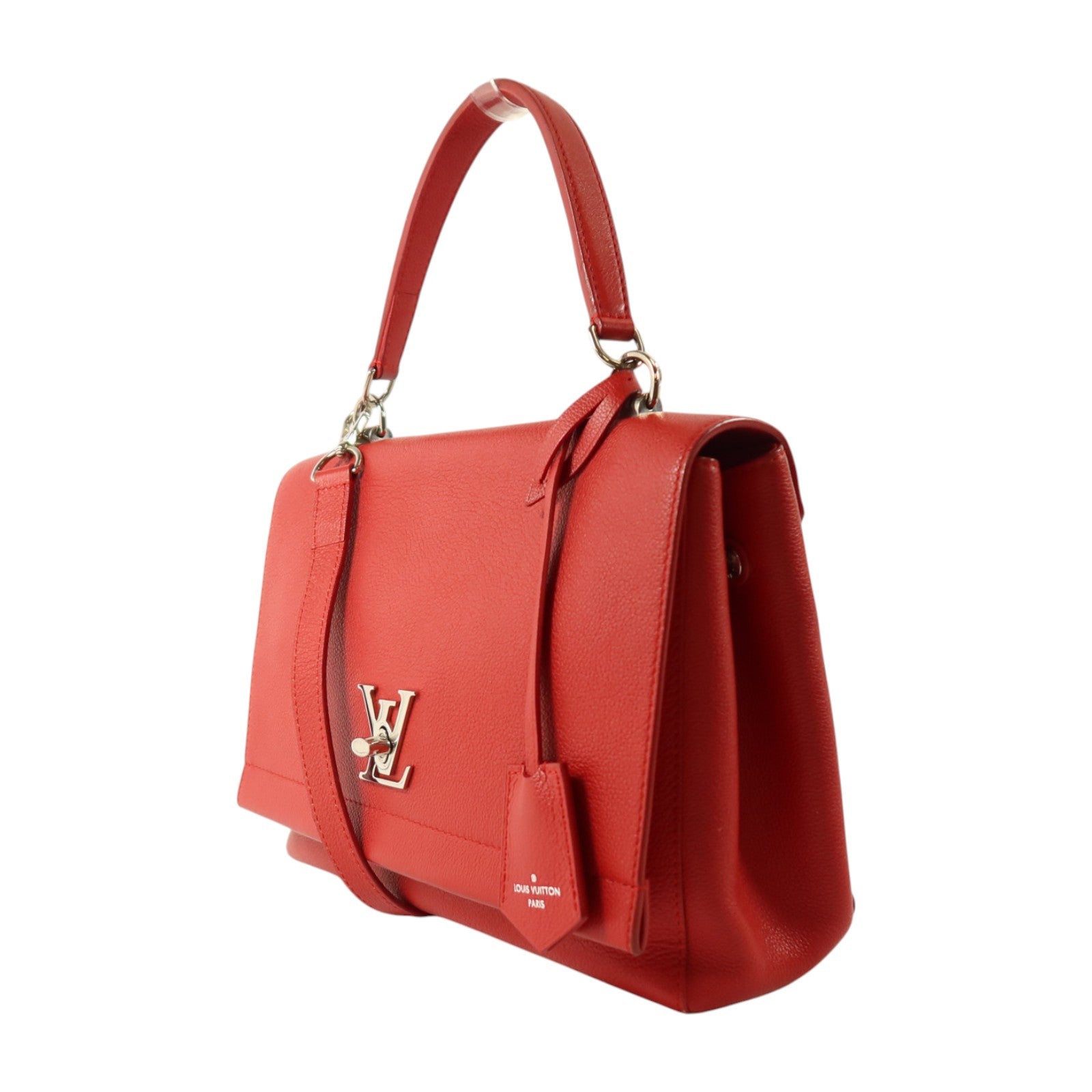 LOUIS VUITTON 牛皮皮革Lockme II銀扣手挽肩背兩用袋