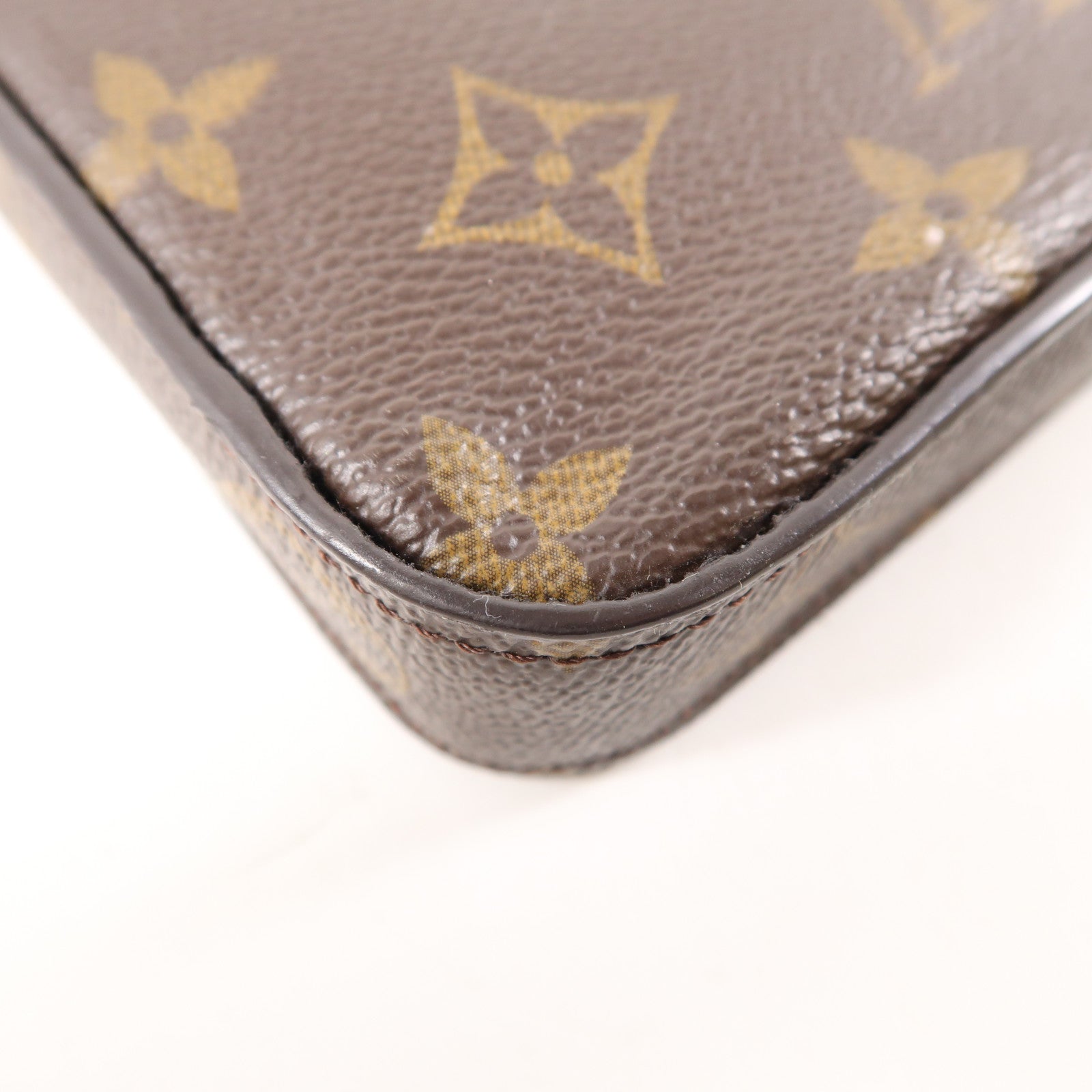 LOUIS VUITTON Monogram Felicie Pochette金扣鏈帶肩背袋棕色