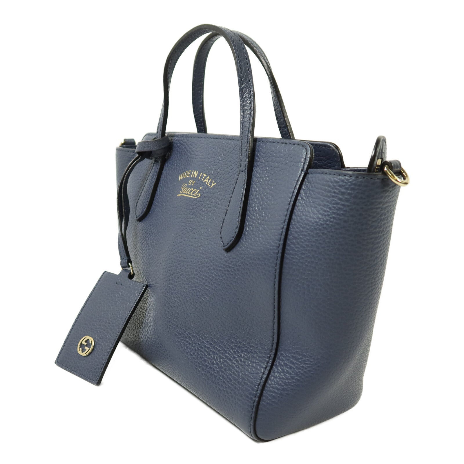 GUCCI 牛皮皮革2 Way Shoulder銀扣手挽肩背兩用袋