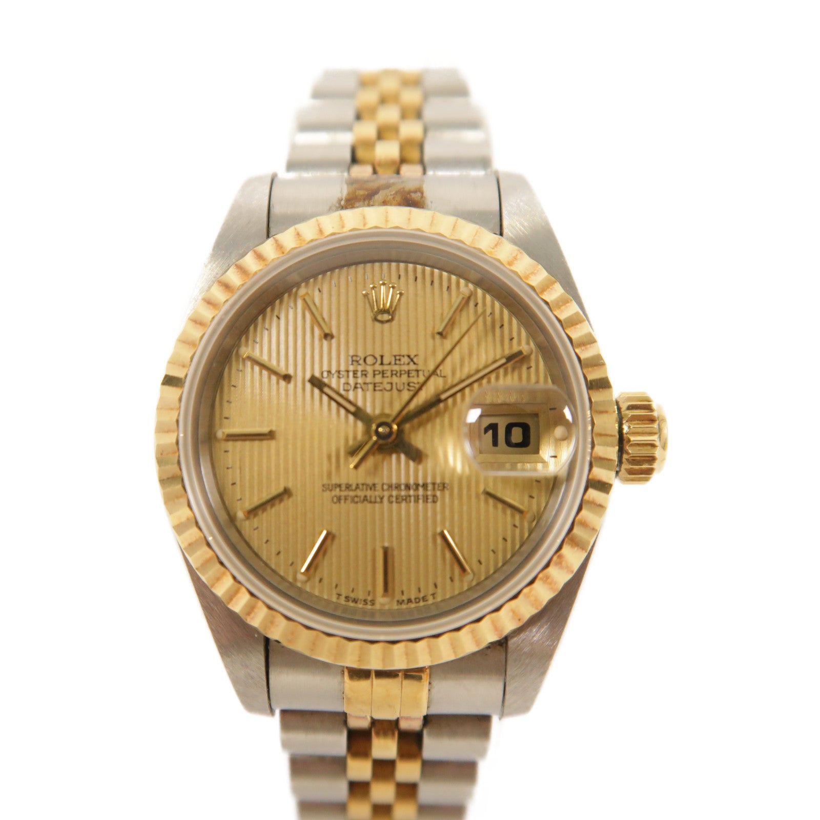 ROLEX Lady Datejust 18K黃金/不鏽鋼手錶自動機芯金色