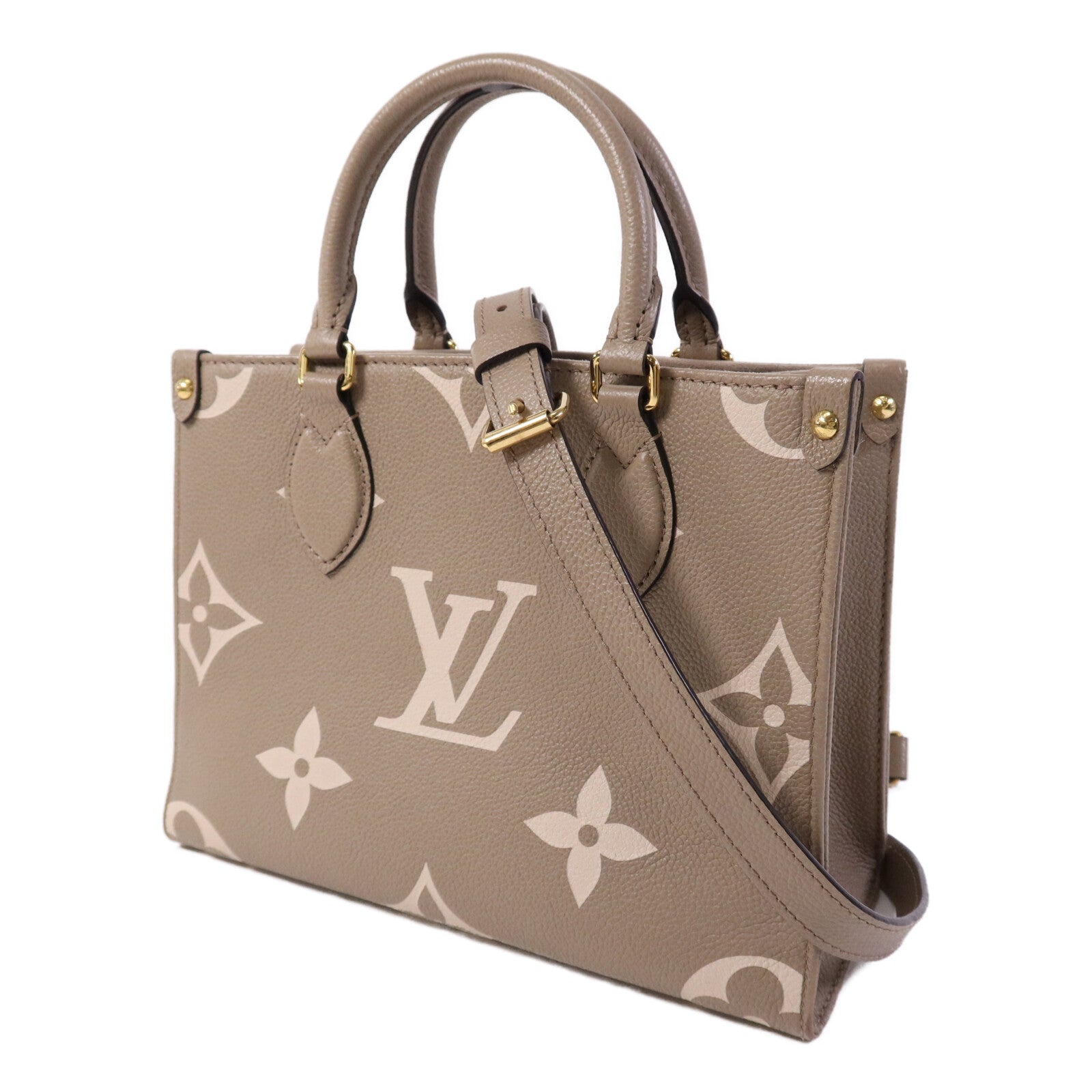 LOUIS VUITTON Monogram Empreinte On The Go PM金扣手挽肩背兩用袋