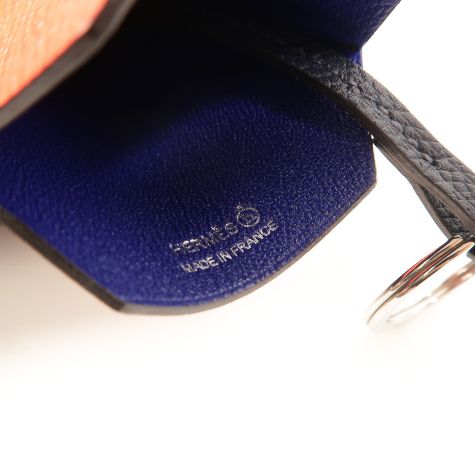 HERMES Epsom皮革H Hibouton Clochette Key Ring掛飾Capucine