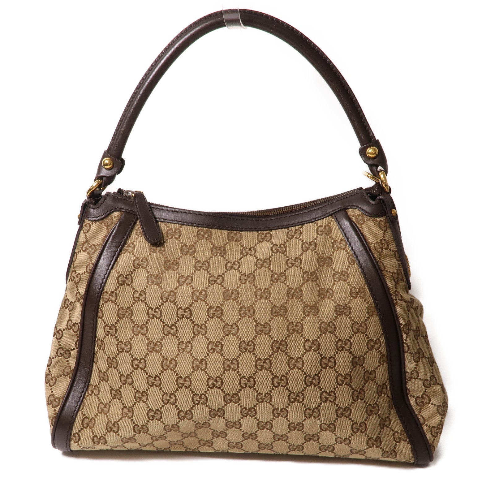 GUCCI 帆布Shoulder Bag金扣肩背袋啡色