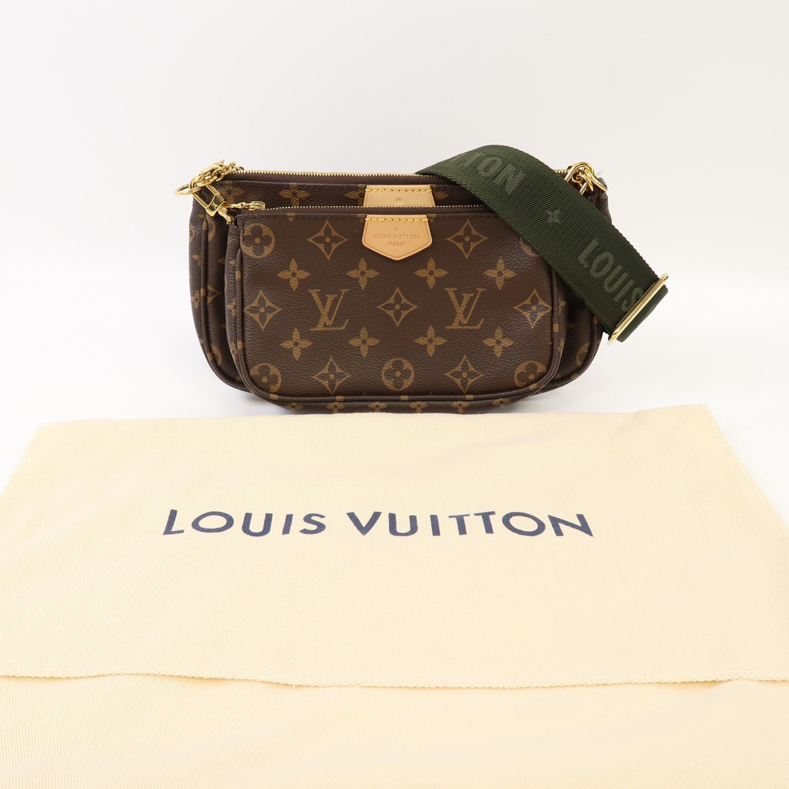 LOUIS VUITTON Monogram Multi Pochette Accessoires 金扣肩背袋啡色