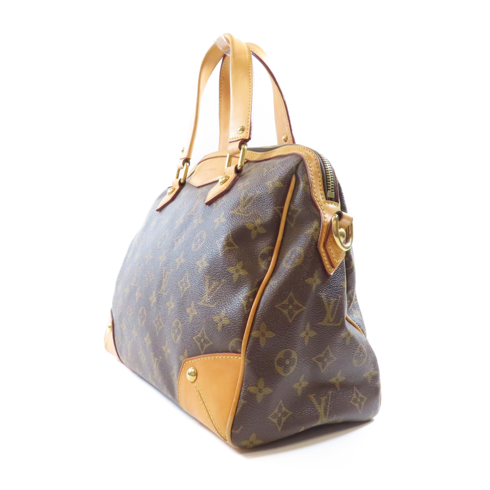 LOUIS VUITTON Monogram Retiro PM金扣手挽肩背兩用袋棕色