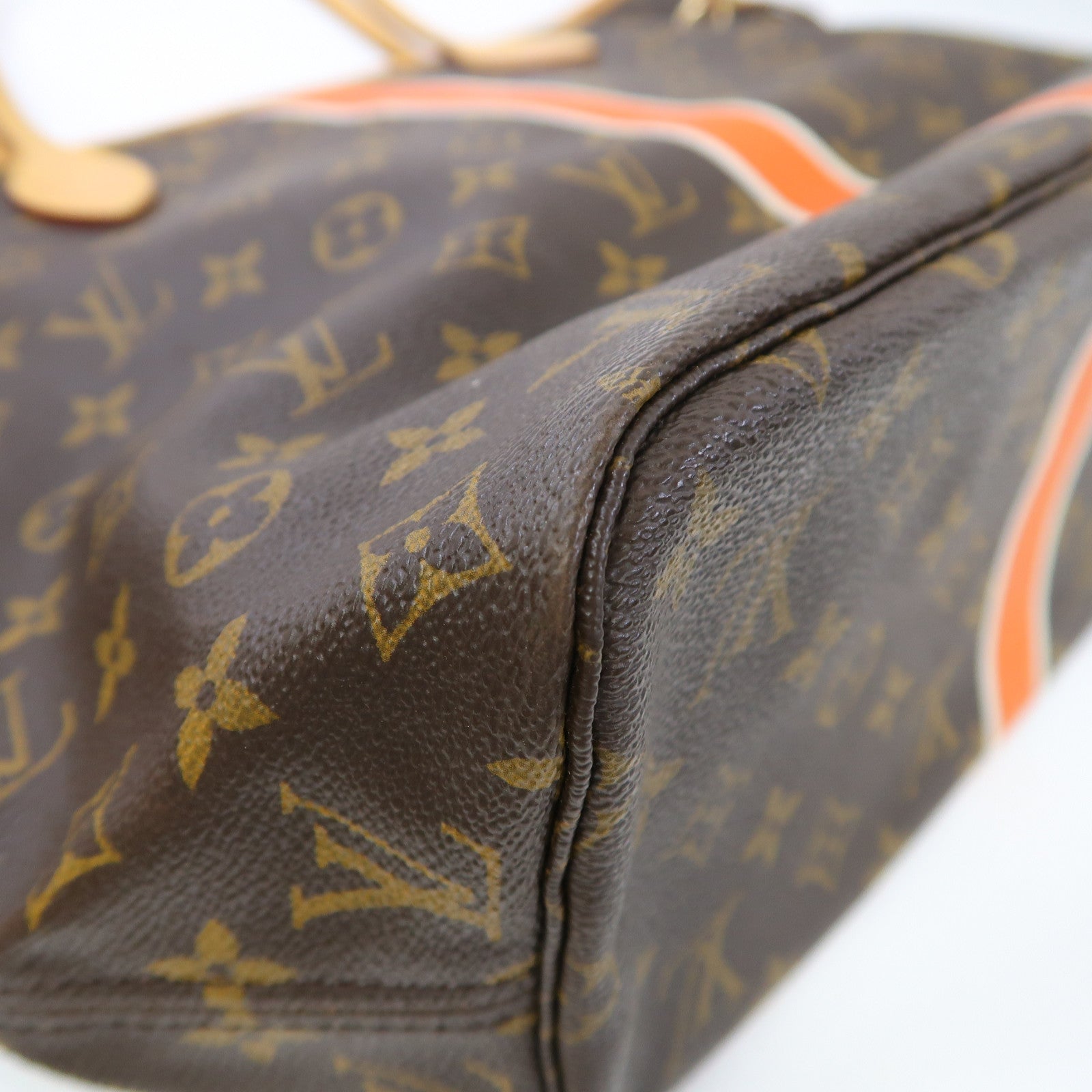 LOUIS VUITTON Monogram Neverfull MM金扣肩背袋啡色