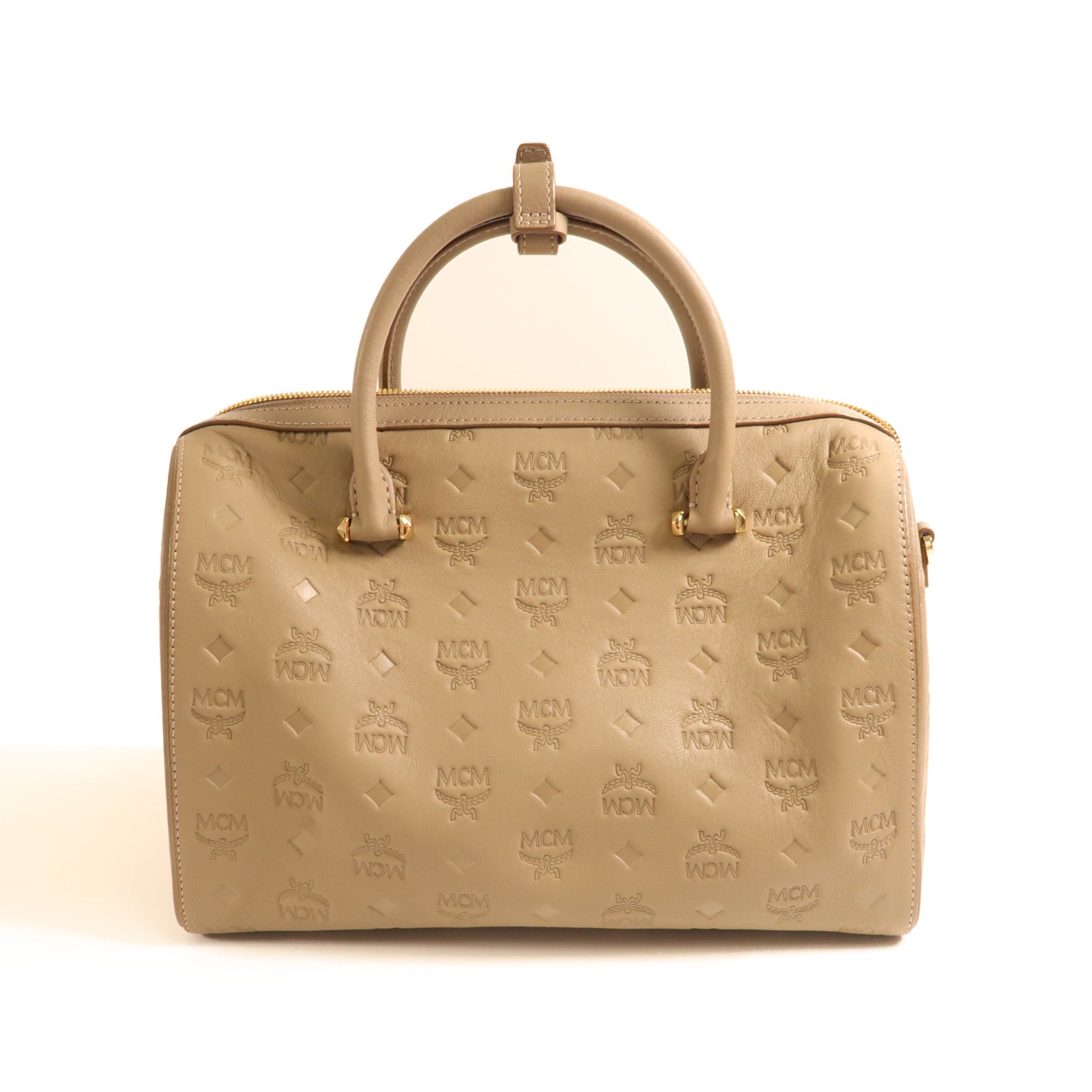 MCM 牛皮皮革Shoulder Bag金扣手挽肩背兩用袋