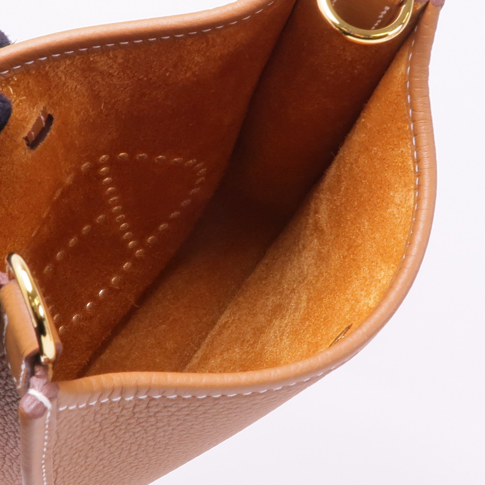 HERMES Clemence皮革Evelyne TPM金扣肩背袋Gold