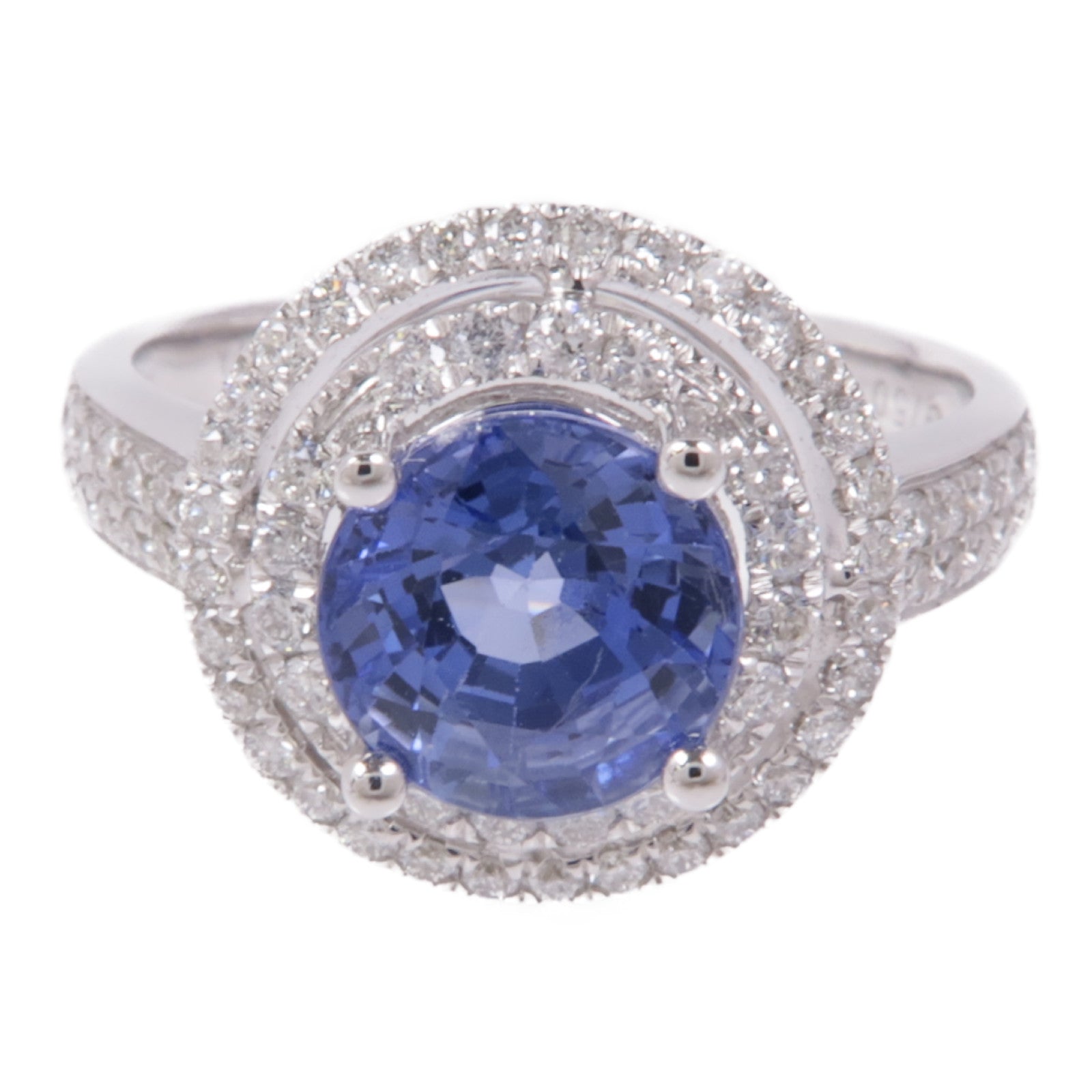 JEWELRY 18K白金Sapphire/Diamond Ring藍寶石/鑽石戒指US#6.5